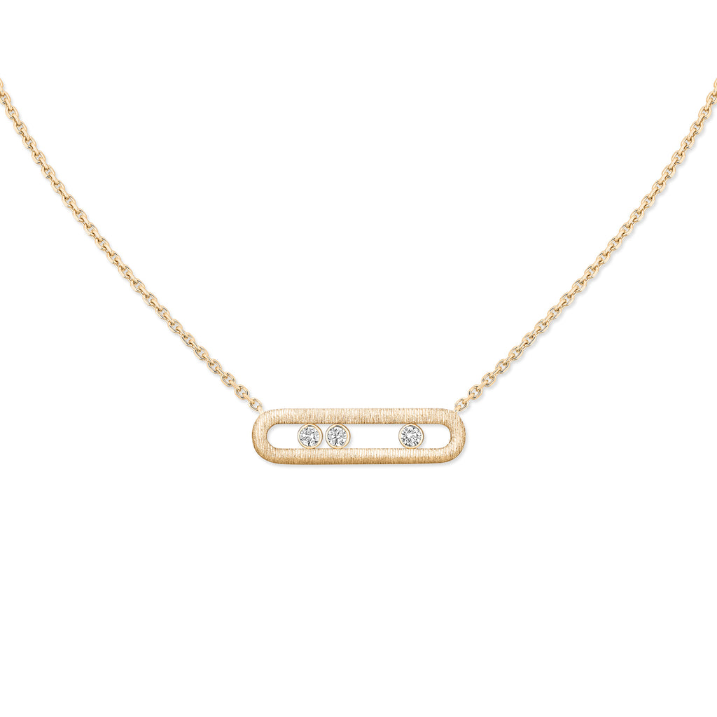 Messika Move Classique Ciselé Halskette (14667-YG) aus Gelbgold mit Diamant