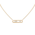 Messika Move Classique Ciselé Halskette (14667-YG) aus Gelbgold mit Diamant
