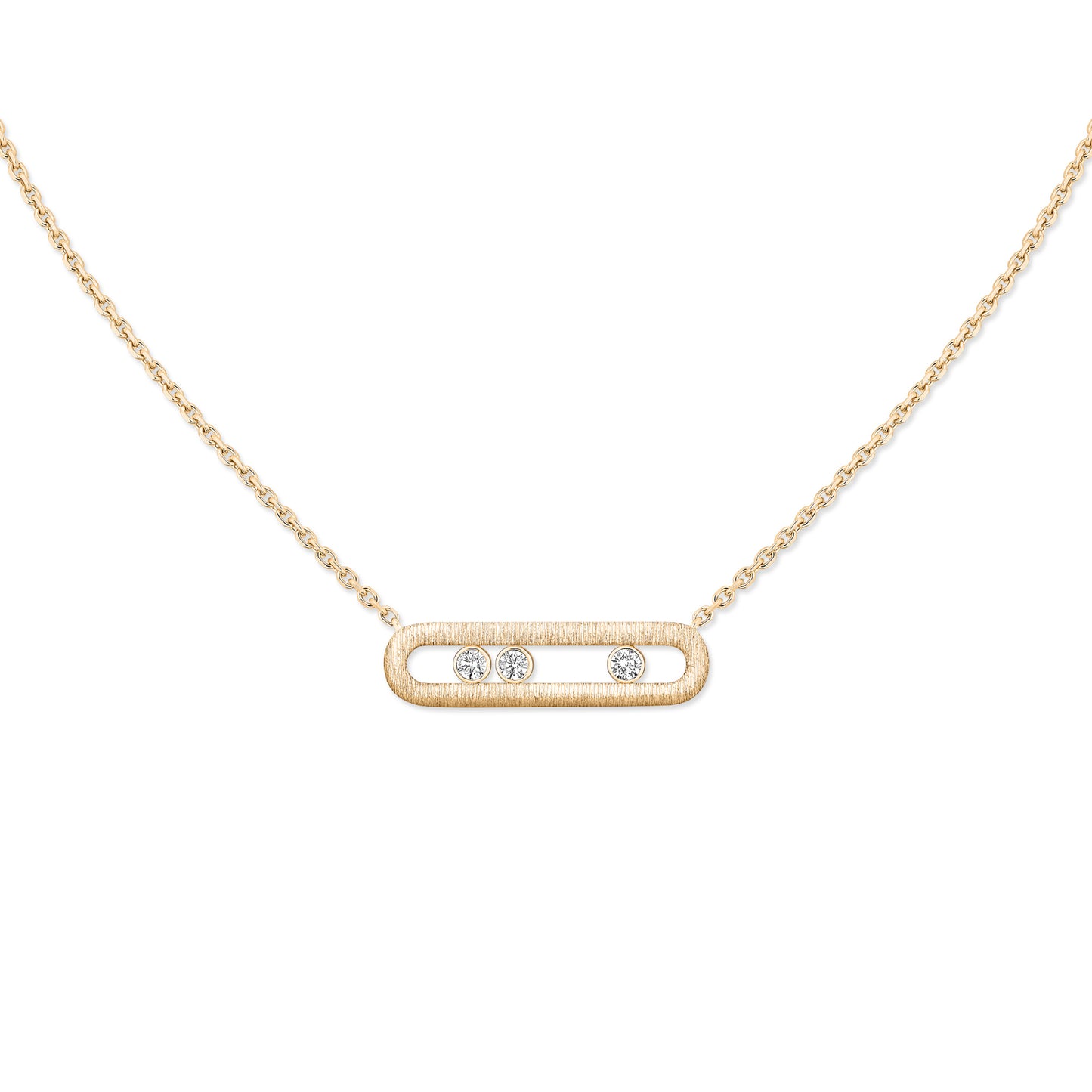 Messika Move Classique Ciselé Halskette (14667-YG) aus Gelbgold mit Diamant