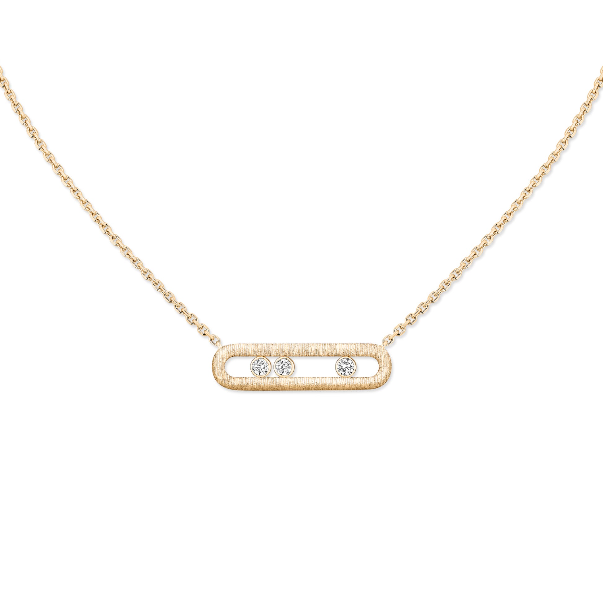 Messika Move Classique Ciselé Halskette (14667-YG) aus Gelbgold mit Diamant