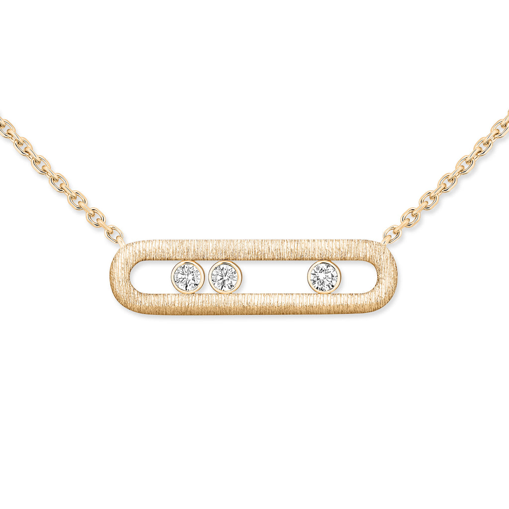 Messika Move Classique Ciselé Halskette (14667-YG) aus Gelbgold mit Diamant