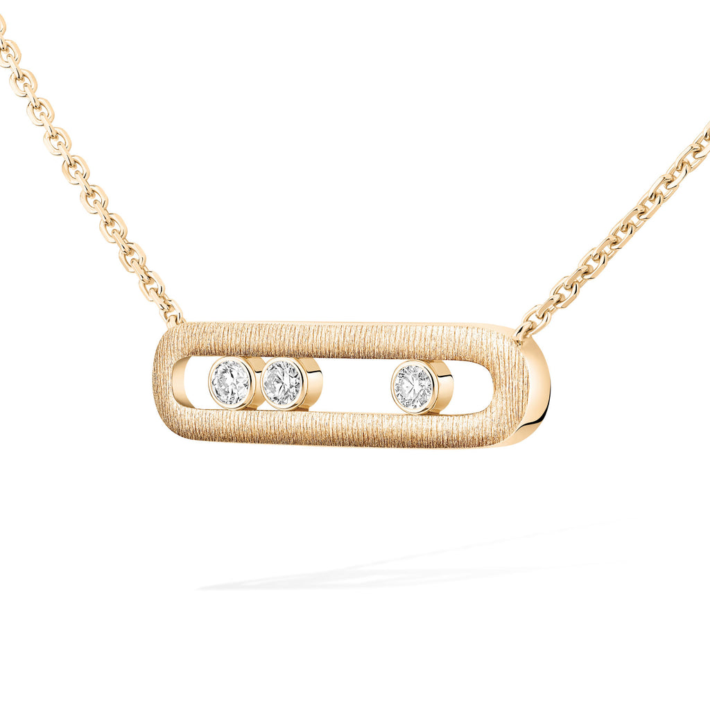 Messika Move Classique Ciselé Halskette (14667-YG) aus Gelbgold mit Diamant