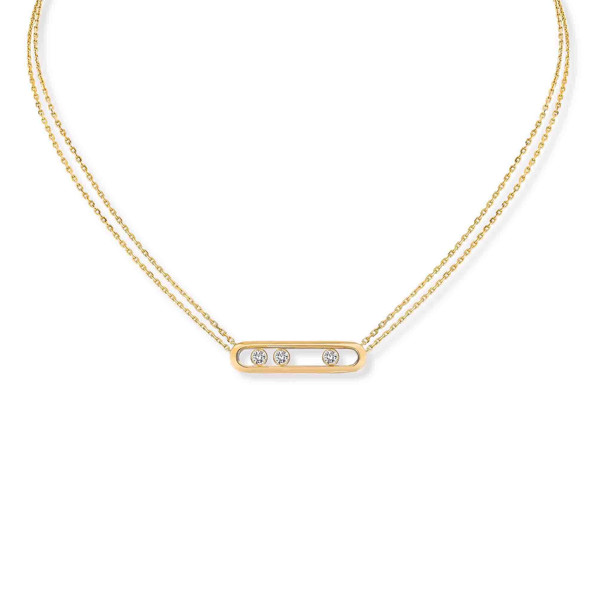 Messika Move Classique Halskette (03997-YG) aus Gelbgold mit Diamant