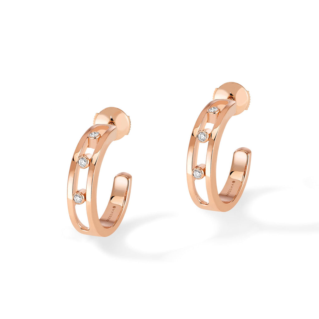 Messika Move Classique Hoop Ohrringe (04407-PG) aus Roségold mit Diamant