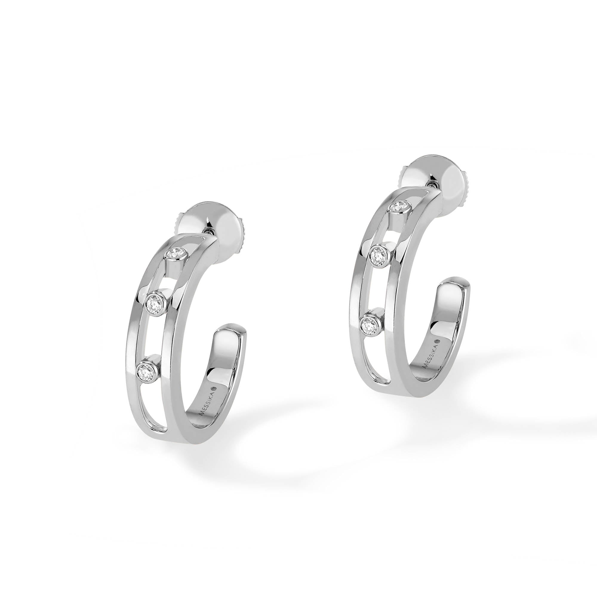 Messika Move Classique Hoop Ohrringe (04407-WG) aus Weißgold mit Diamant