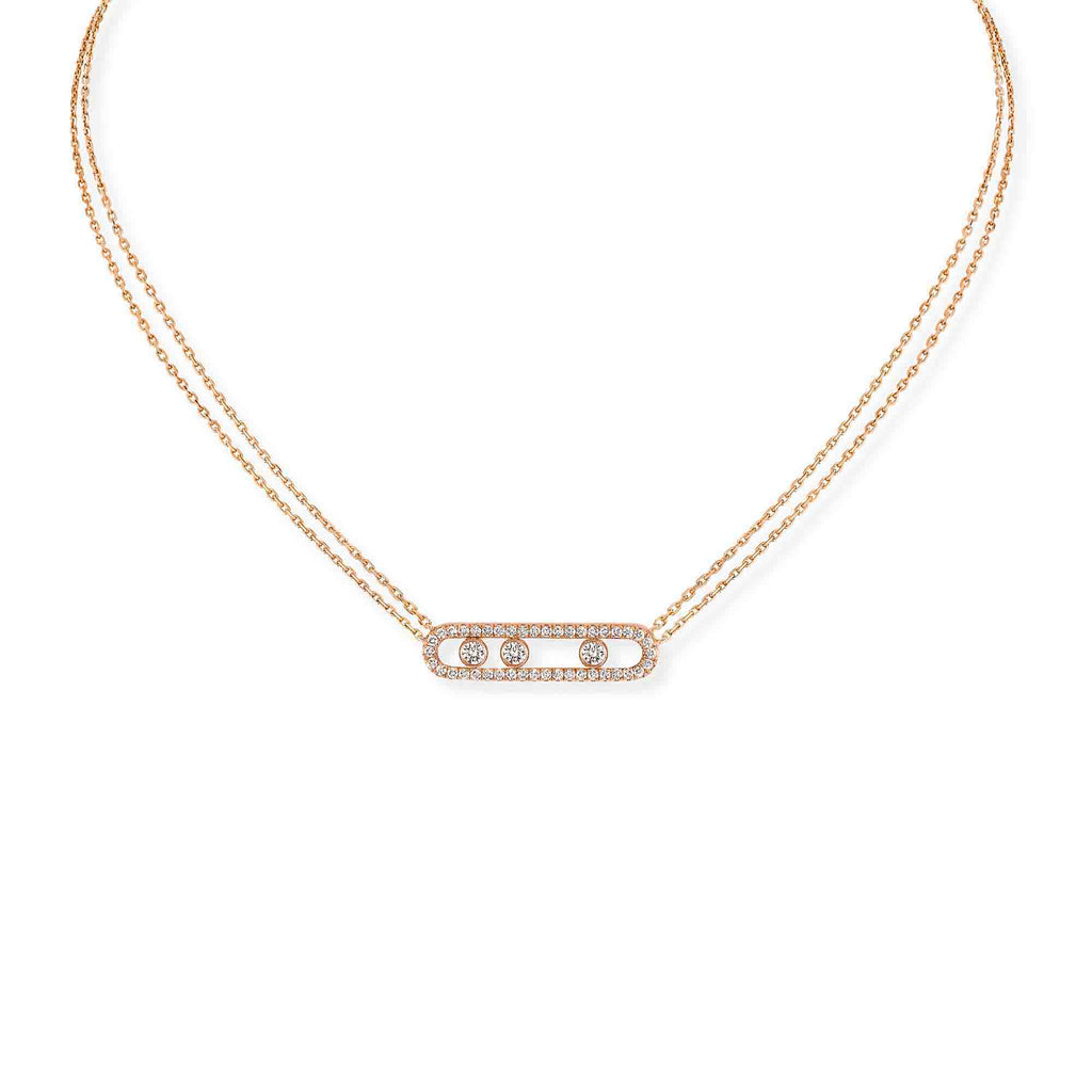 Messika Move Classique Pavé Halskette (03994-PG) aus Roségold mit Diamant