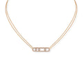 Messika Move Classique Pavé Halskette (03994-PG) aus Roségold mit Diamant
