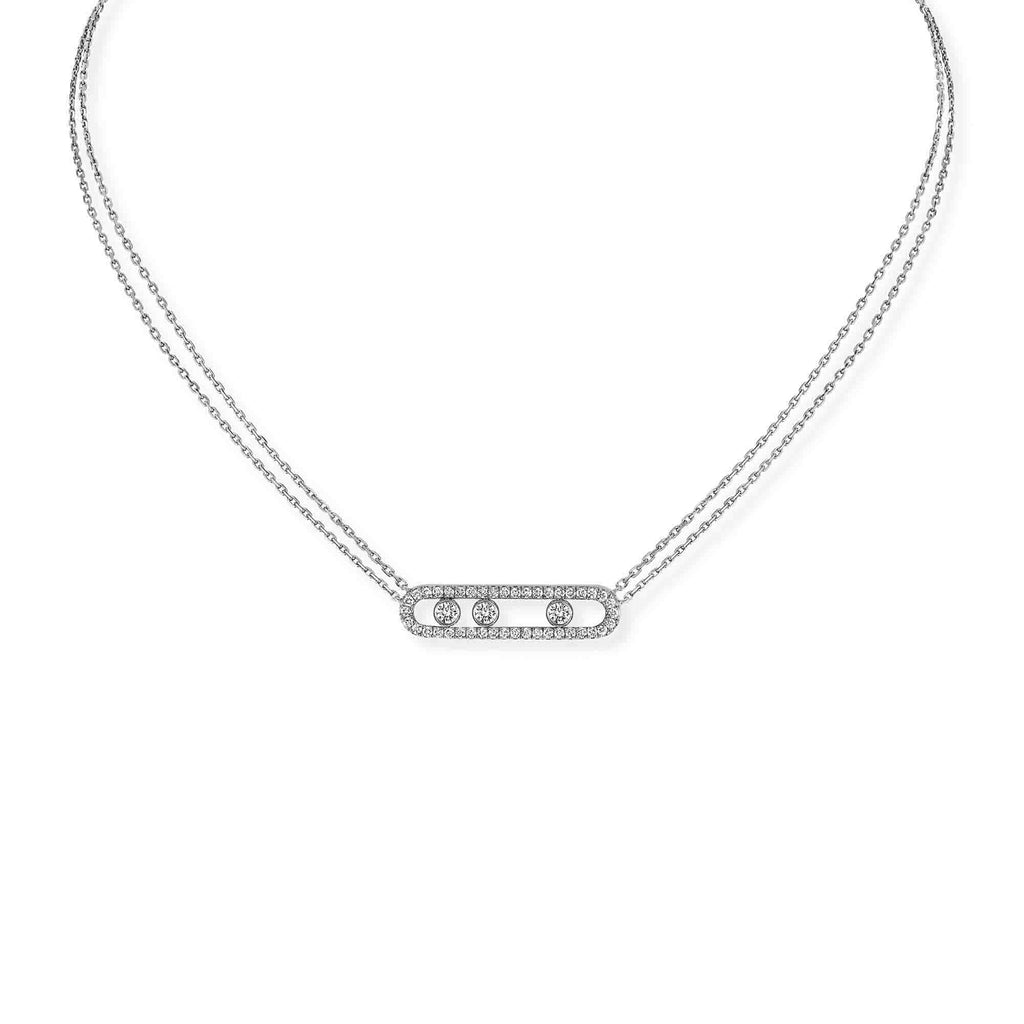 Messika Move Classique Pavé Halskette (03994-WG) aus Weißgold mit Diamant