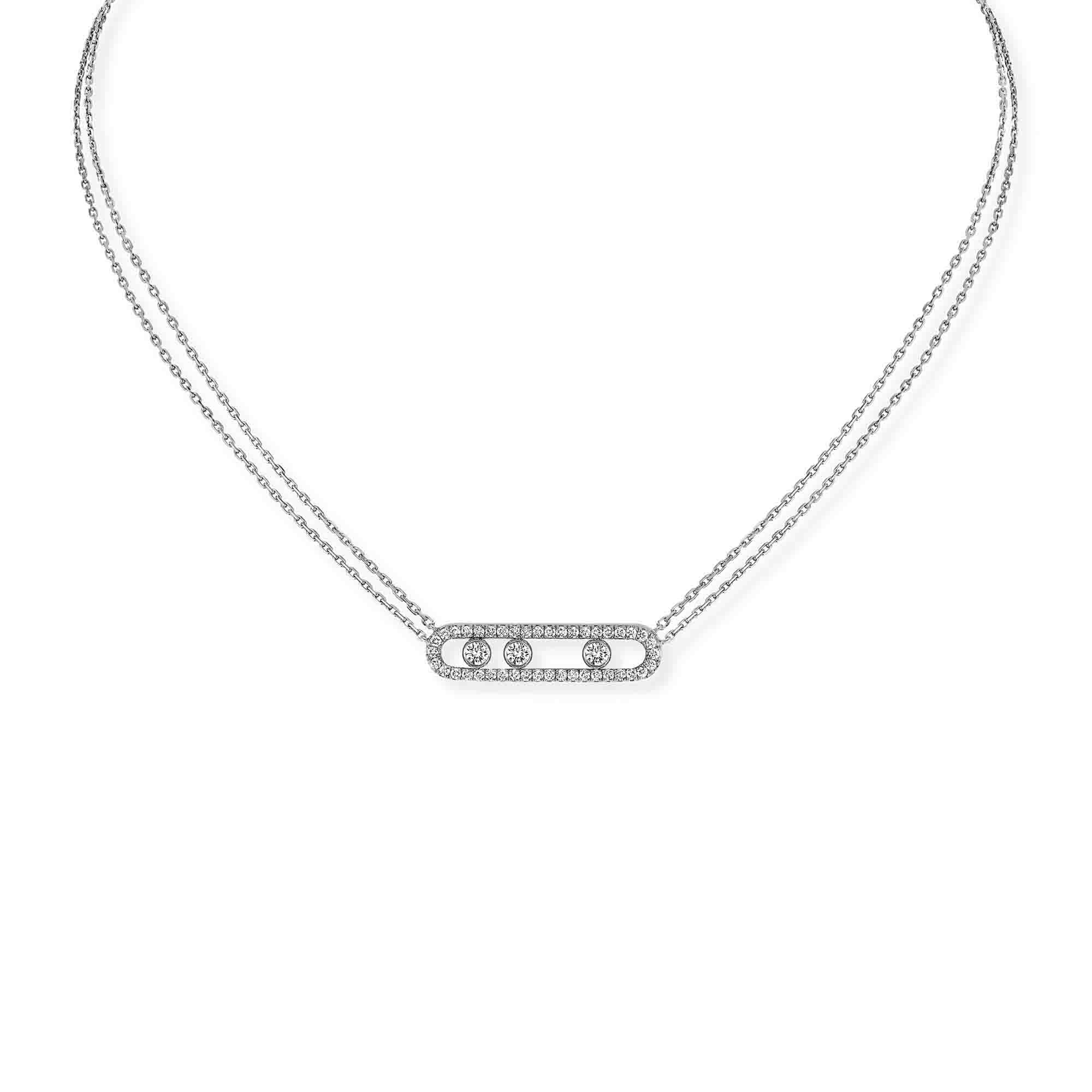 Messika Move Classique Pavé Halskette (03994-WG) aus Weißgold mit Diamant
