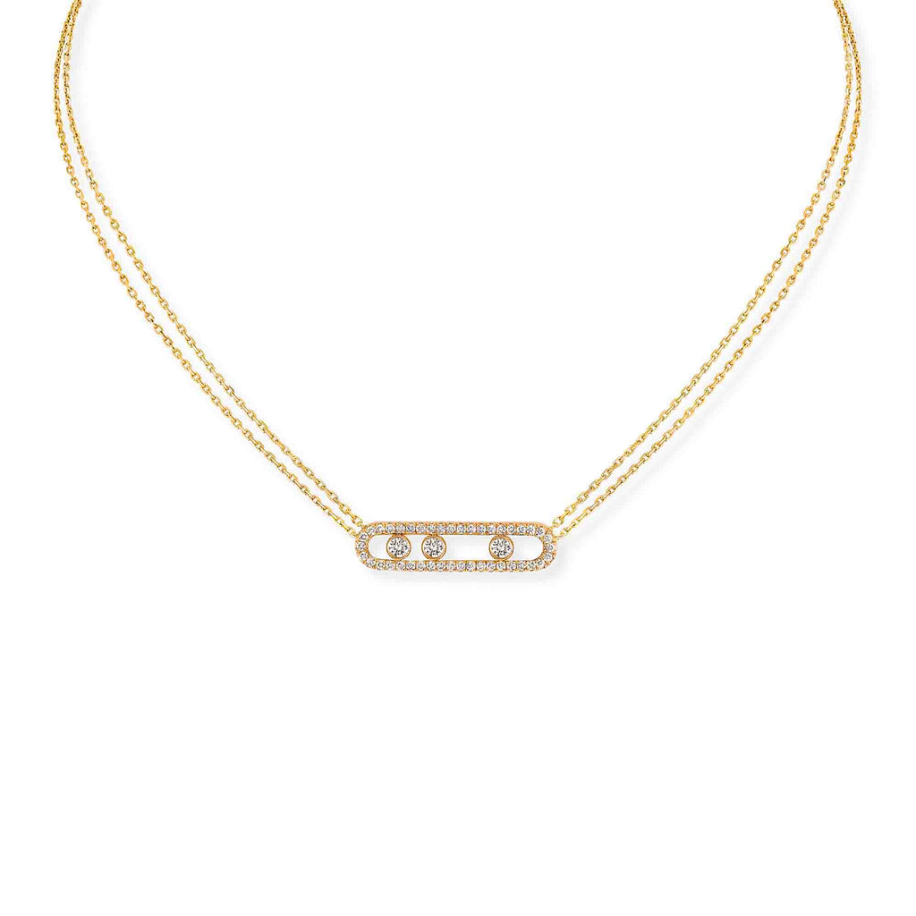 Messika Move Classique Pavé Halskette (03994-YG) aus Gelbgold mit Diamant