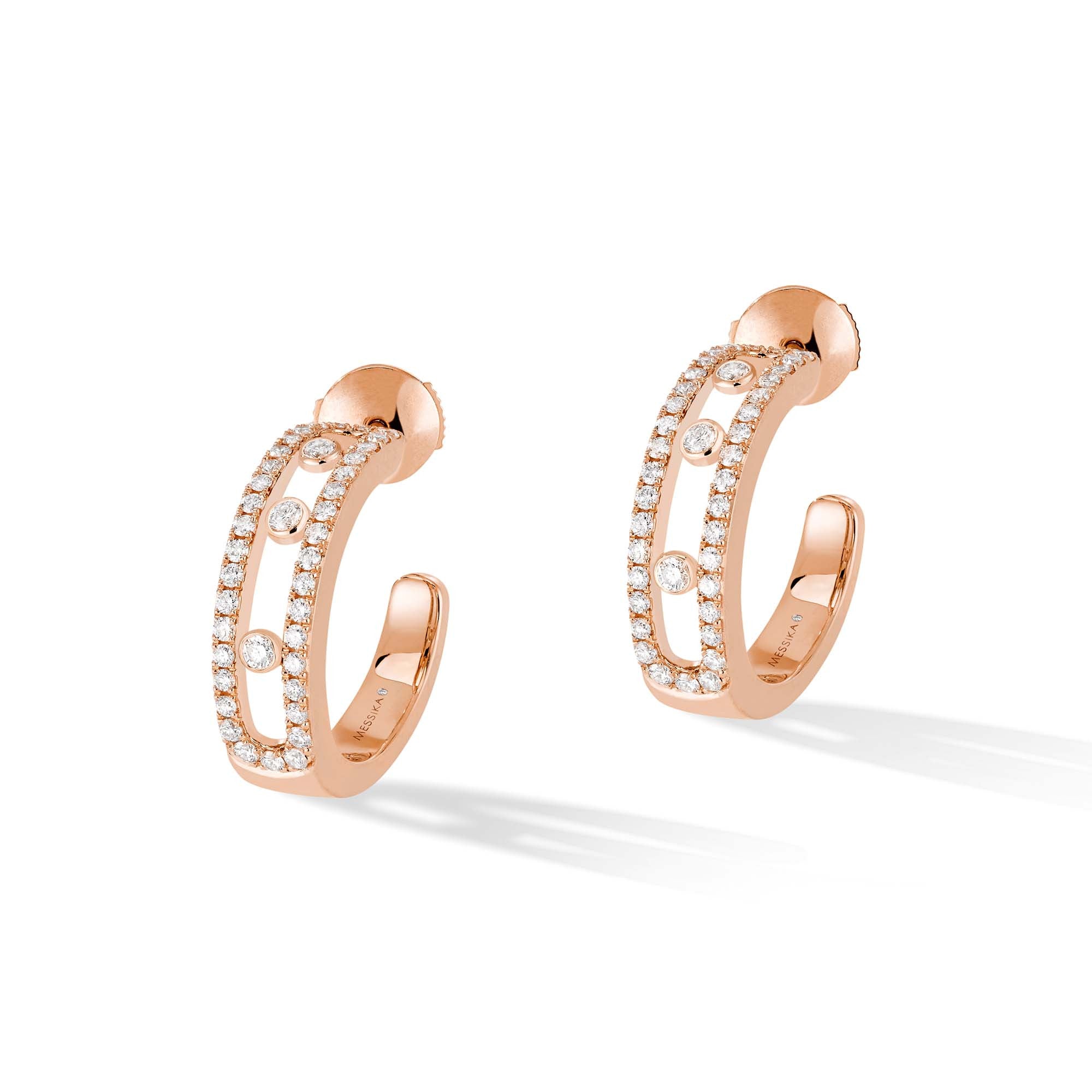 Messika Move Classique Pavé Hoop Creolen (04993-PG) aus Roségold mit Diamant