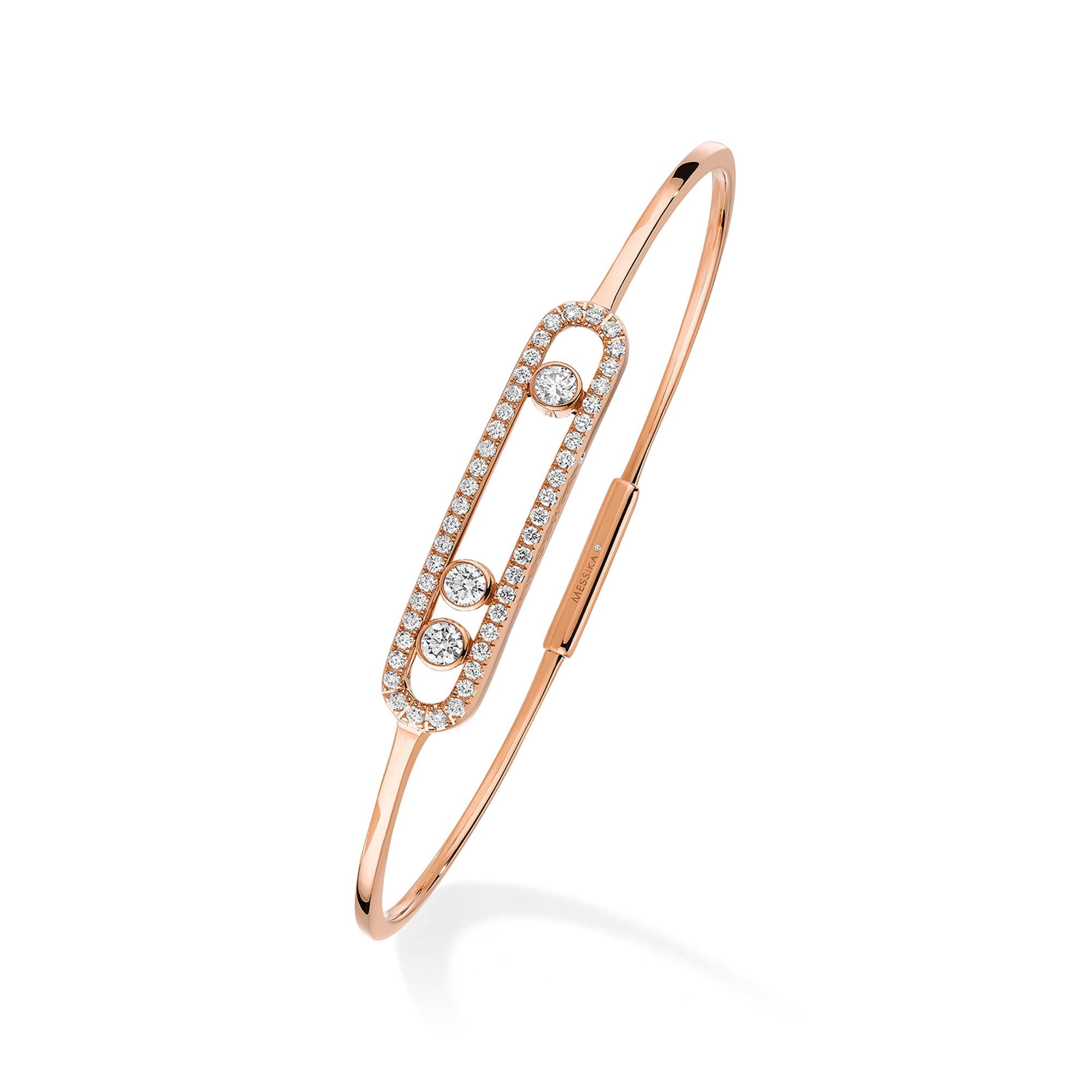 Messika Move Classique Pavé Thin Armreif (05032-PG) aus Roségold mit Diamant