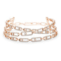 Messika Move Link 3 Rows Halskette (14437-PG) aus Roségold mit Diamant