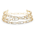 Messika Move Link 3 Rows Halskette (14437-YG) aus Gelbgold mit Diamant