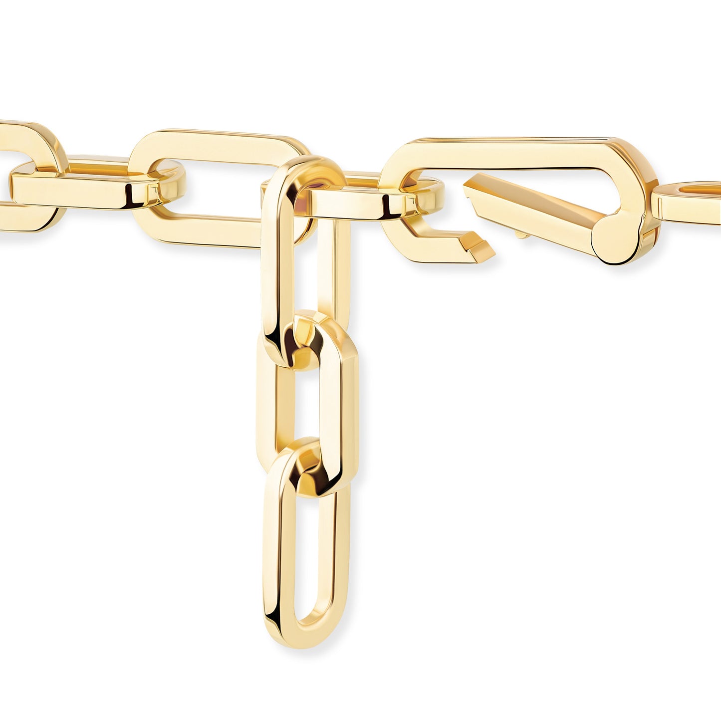 Messika Move Link 3 Rows Halskette (14437-YG) aus Gelbgold mit Diamant