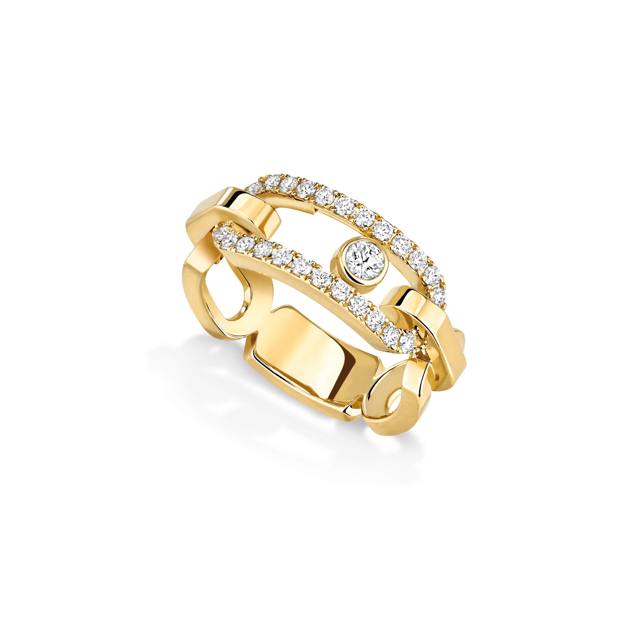 Messika Move Link Diamantenring (12728-YG) aus Gelbgold mit Diamant