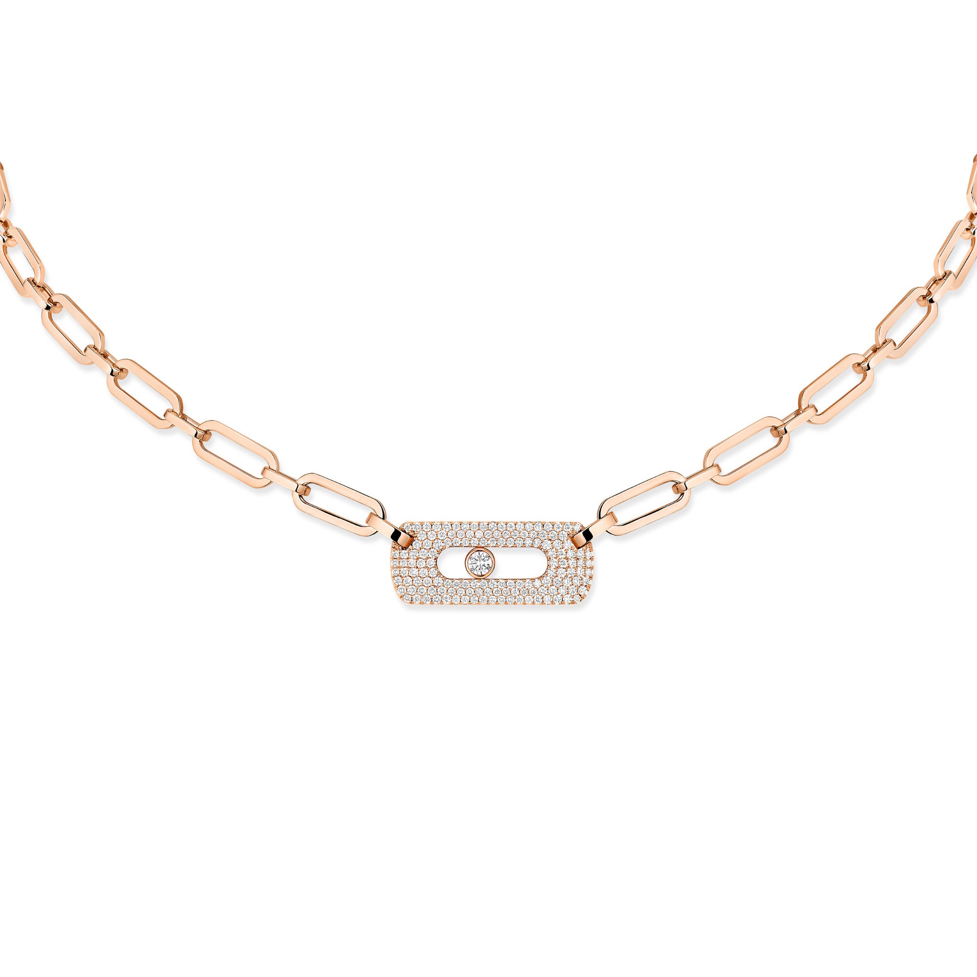 Messika Move Link Halskette (12095-PG) aus Roségold mit Diamant