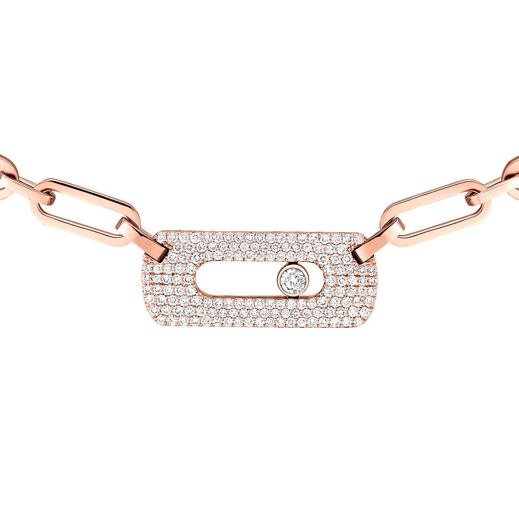 Messika Move Link Halskette (12095-PG) aus Roségold mit Diamant