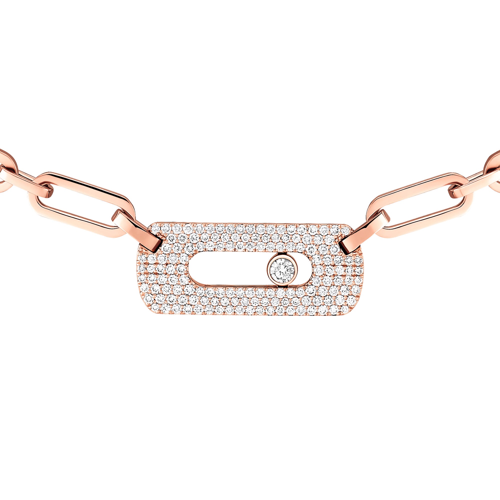 Messika Move Link Halskette (12095-PG) aus Roségold mit Diamant