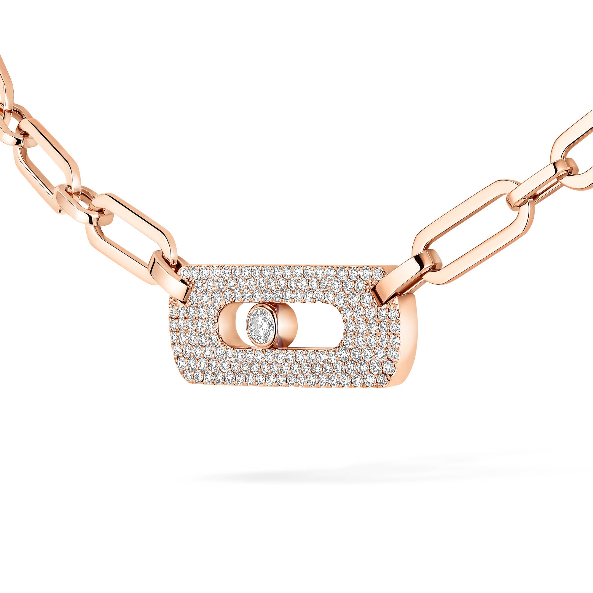 Messika Move Link Halskette (12095-PG) aus Roségold mit Diamant