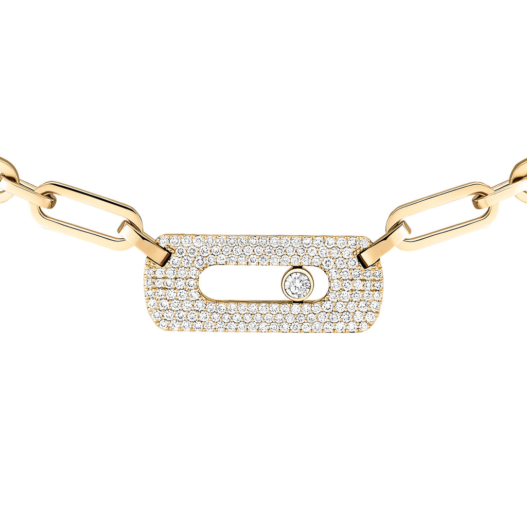 Messika Move Link Halskette (12095-YG) aus Gelbgold mit Diamant