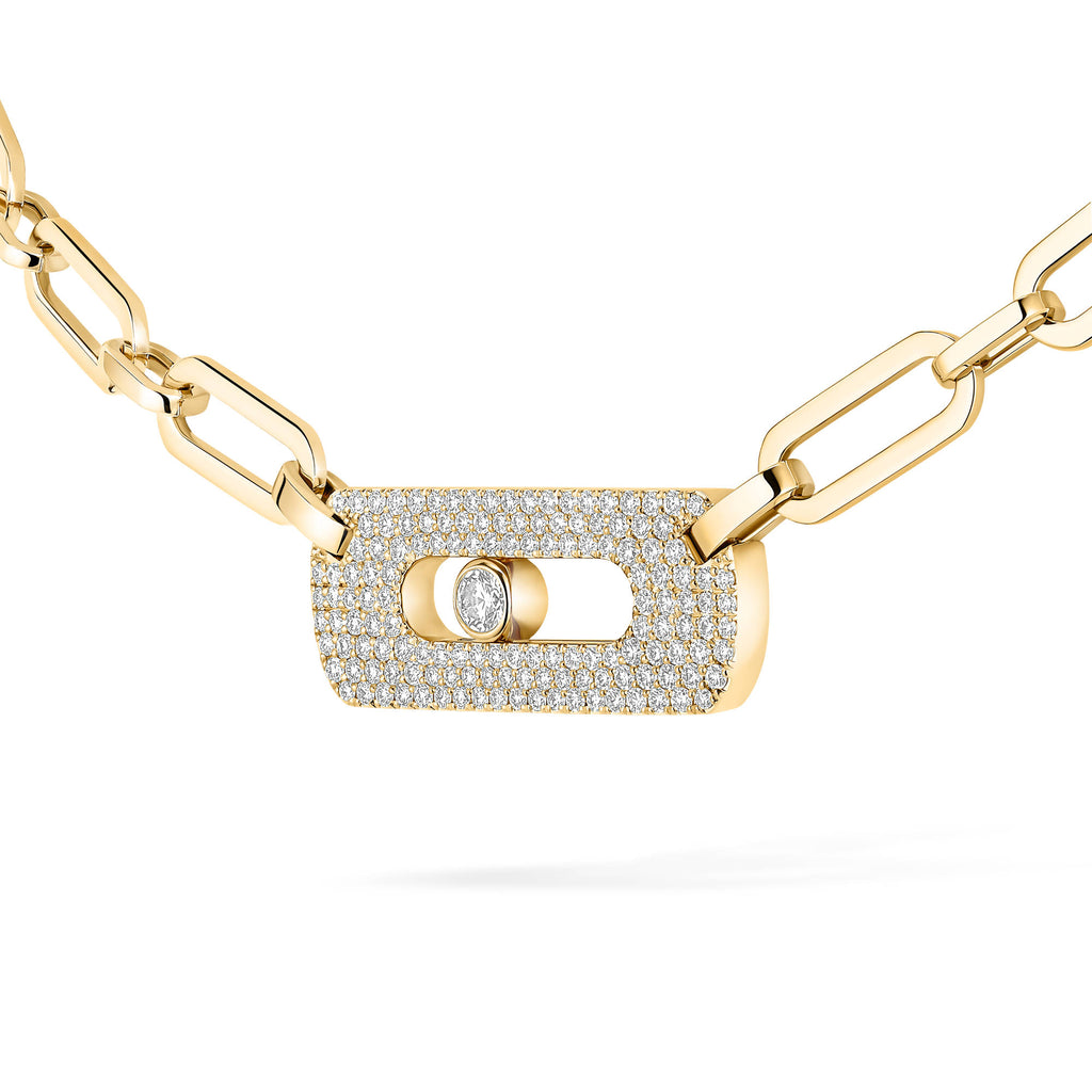 Messika Move Link Halskette (12095-YG) aus Gelbgold mit Diamant