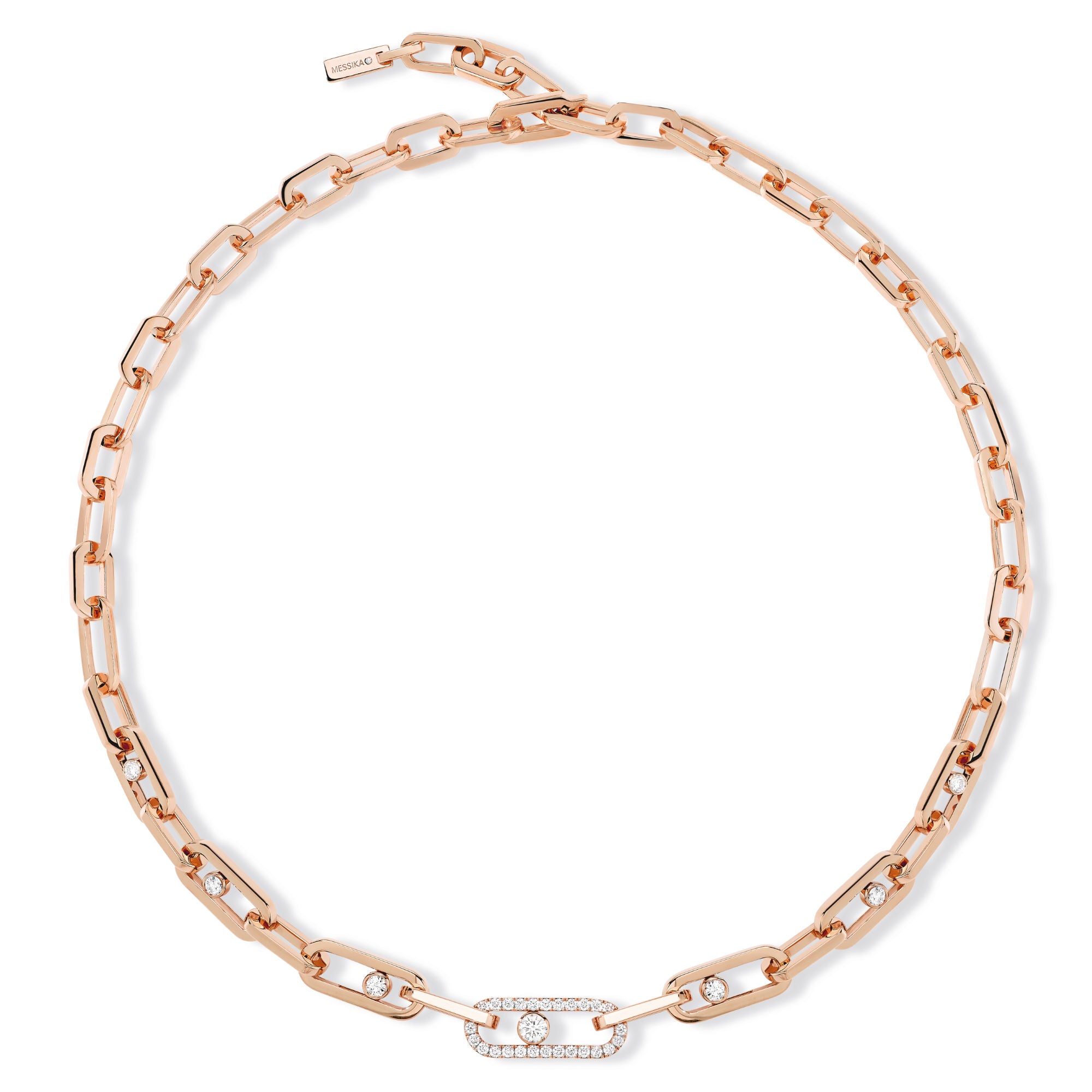Messika Move Link Halskette (12853-PG) aus Roségold mit Diamant