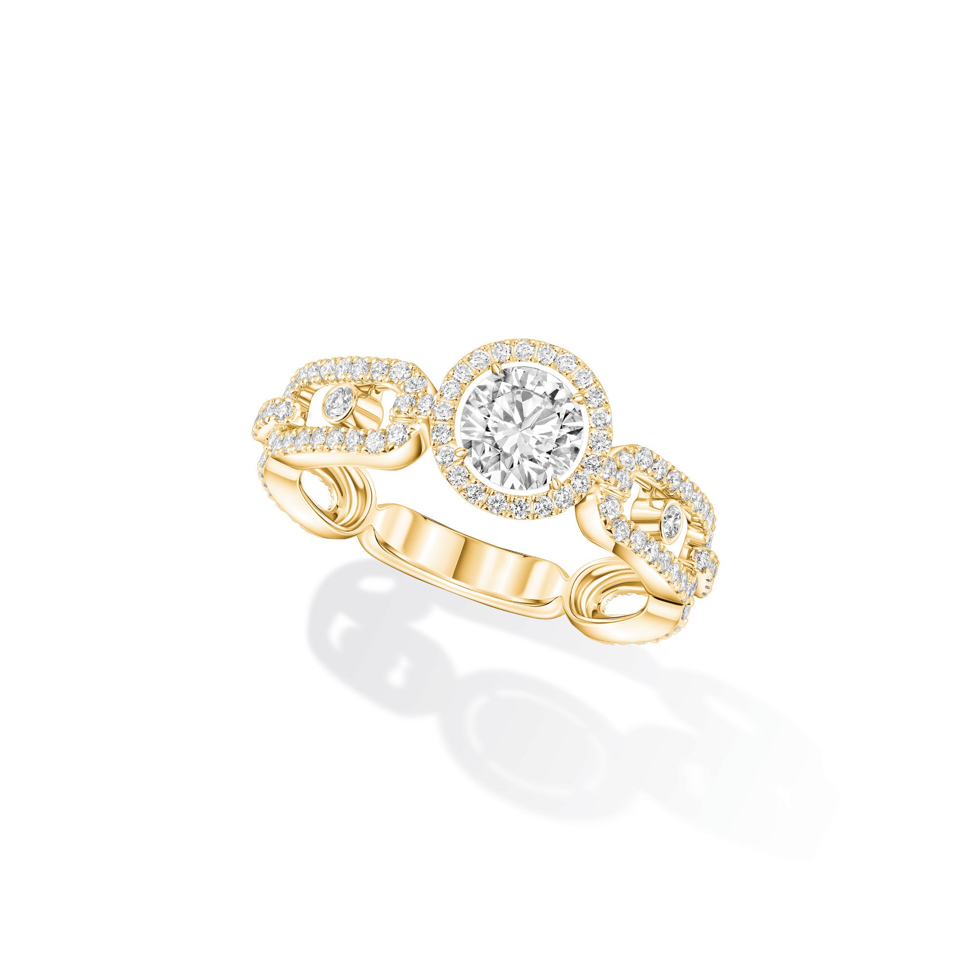 Messika Move Link Ring (13748-YG) aus Gelbgold mit Diamant