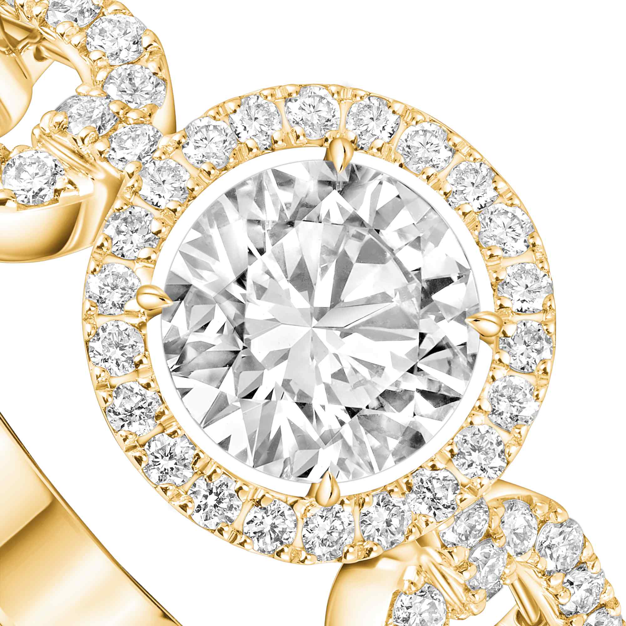 Messika Move Link Ring (13748-YG) aus Gelbgold mit Diamant