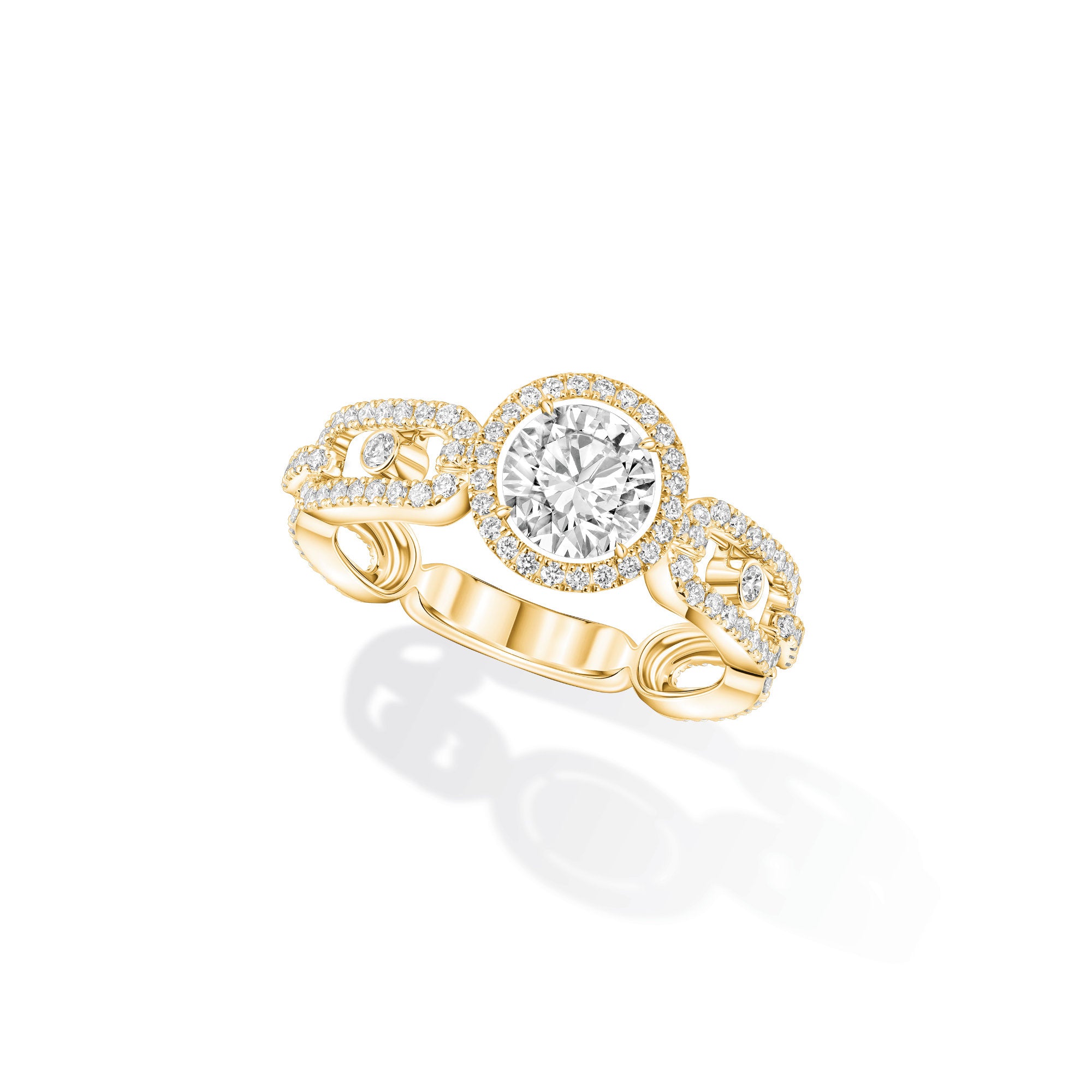 Messika Move Link Ring (13749-YG) aus Gelbgold mit Diamant