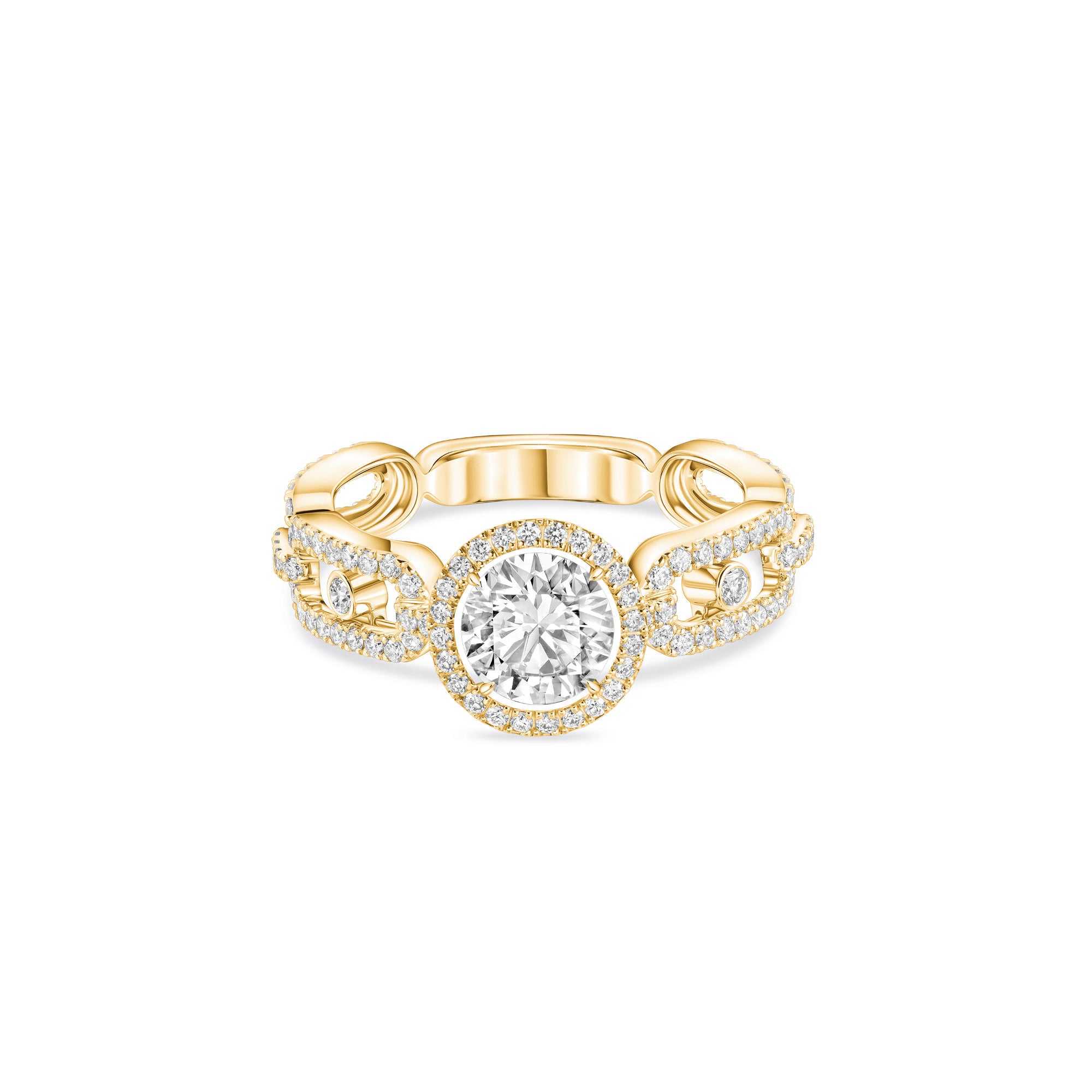Messika Move Link Ring (13749-YG) aus Gelbgold mit Diamant