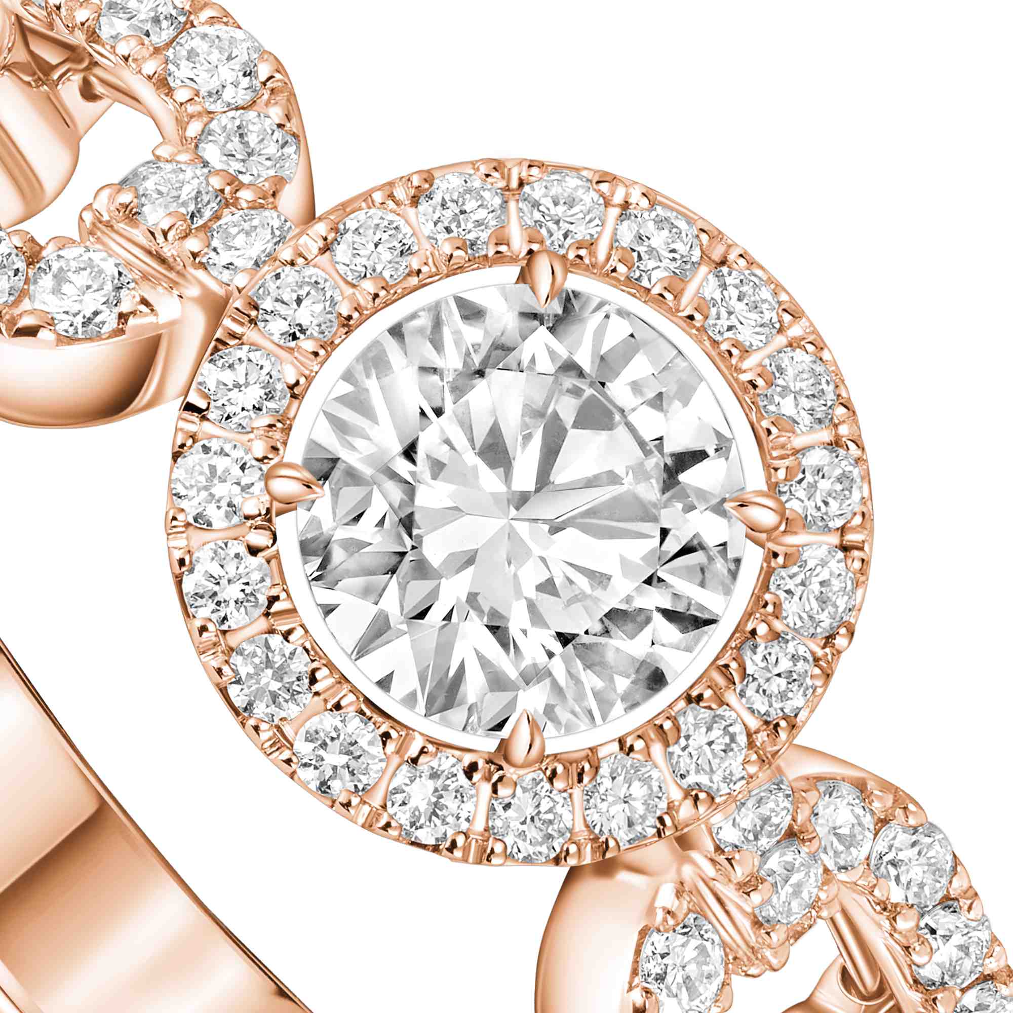 Messika Move Link Solitär Ring (13747-PG) aus Roségold mit Diamant