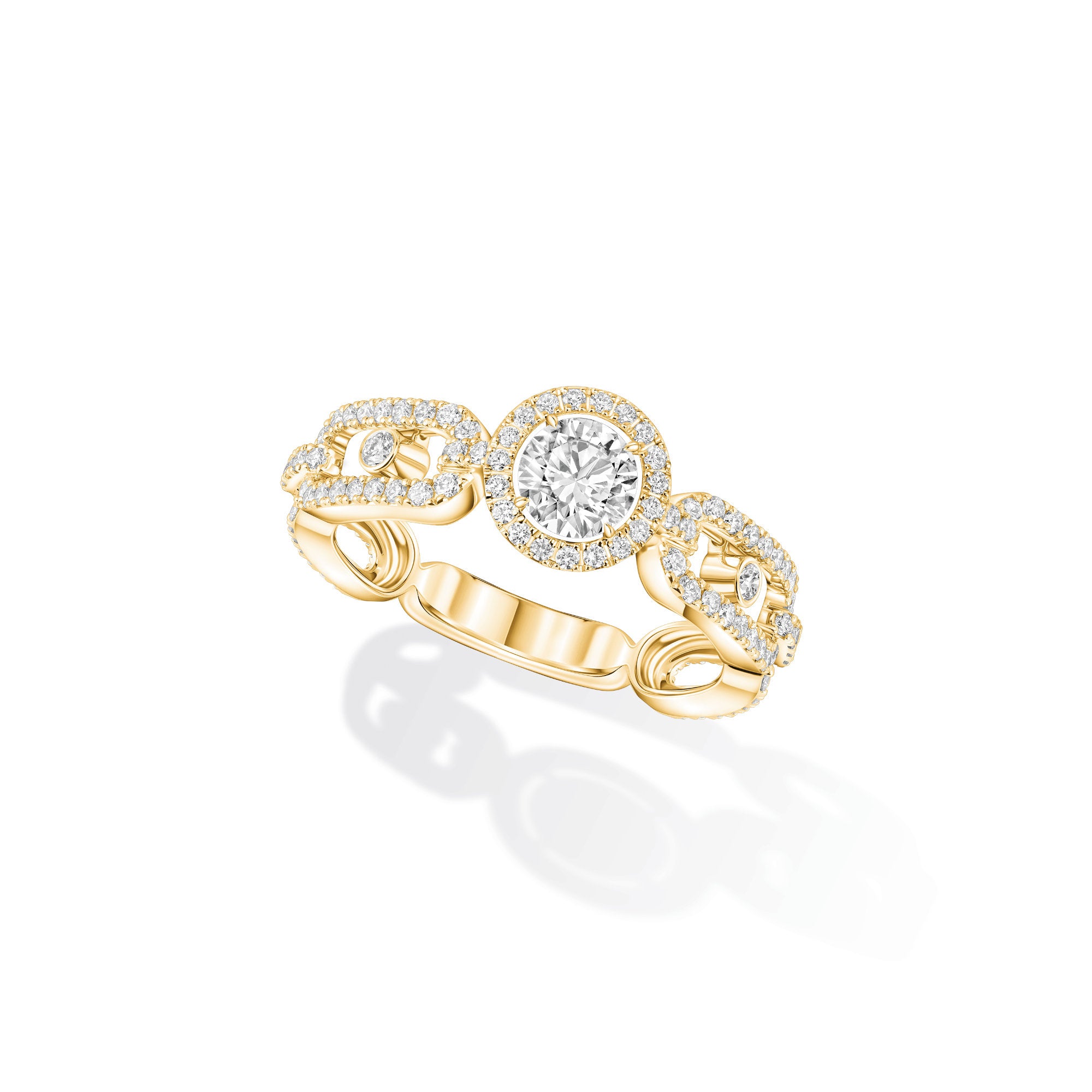 Messika Move Link Solitär Ring (13747-YG) aus Gelbgold mit Diamant