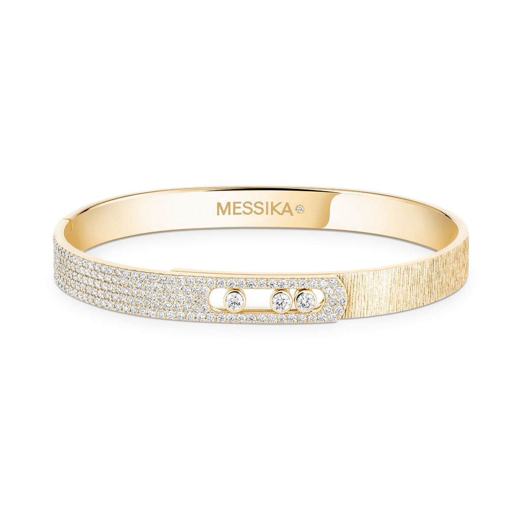 Messika Move Noa Ciselé Armreif (14501-YG) aus Gelbgold mit Diamant