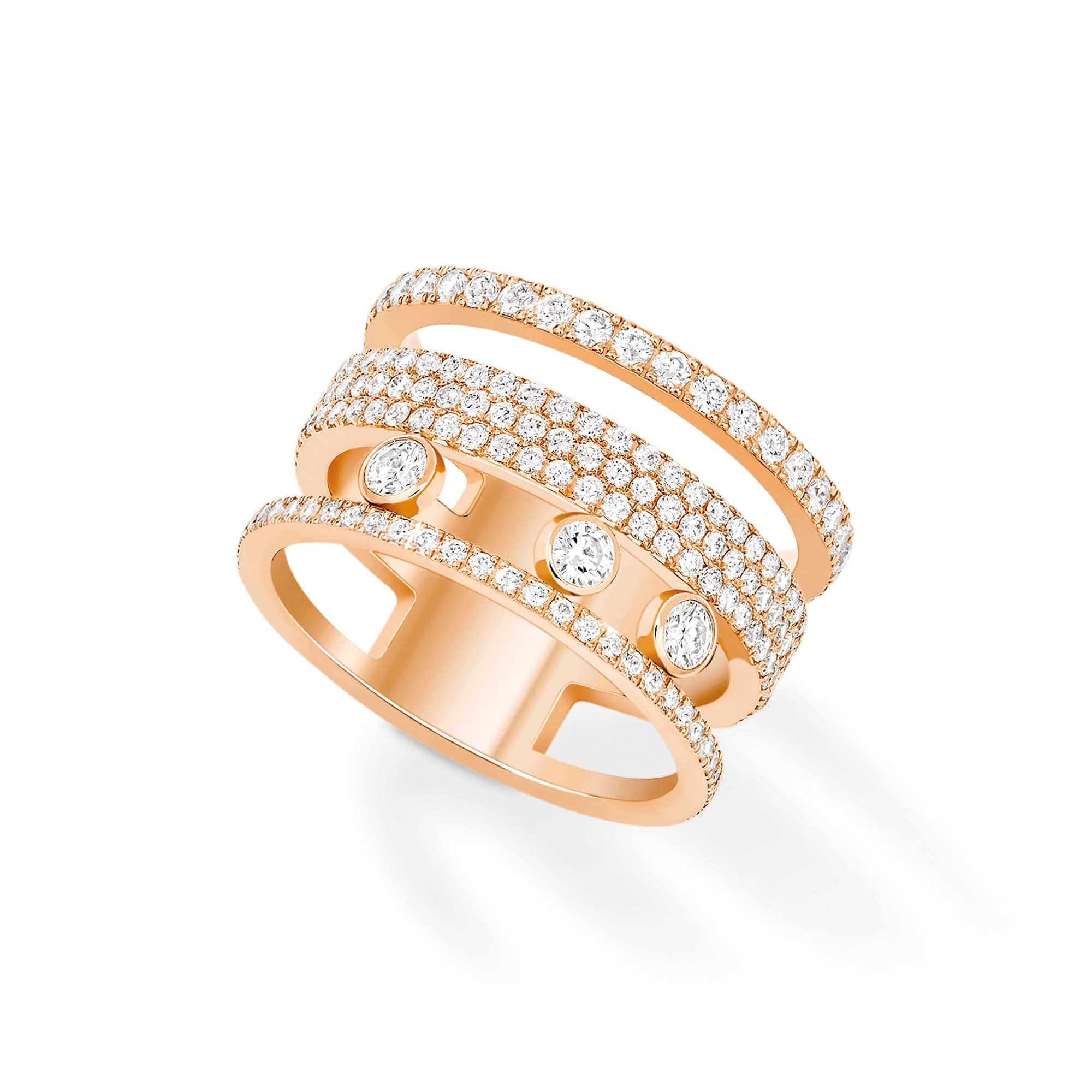 Messika Move Romane GM Pavée Ring (07205-PG) aus Roségold mit Diamant