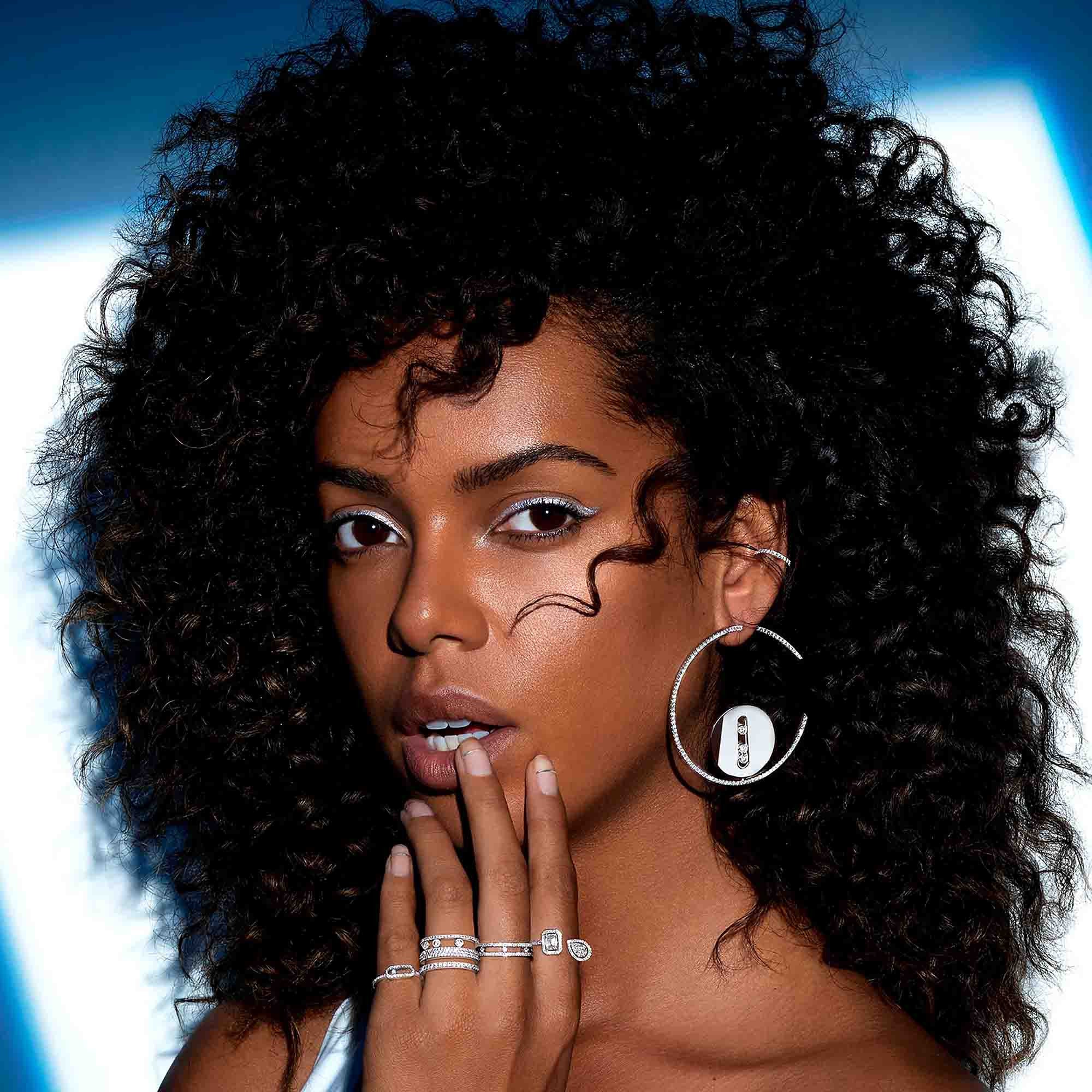 Messika Move Romane GM Pavée Ring (07205-YG) aus Gelbgold mit Diamant