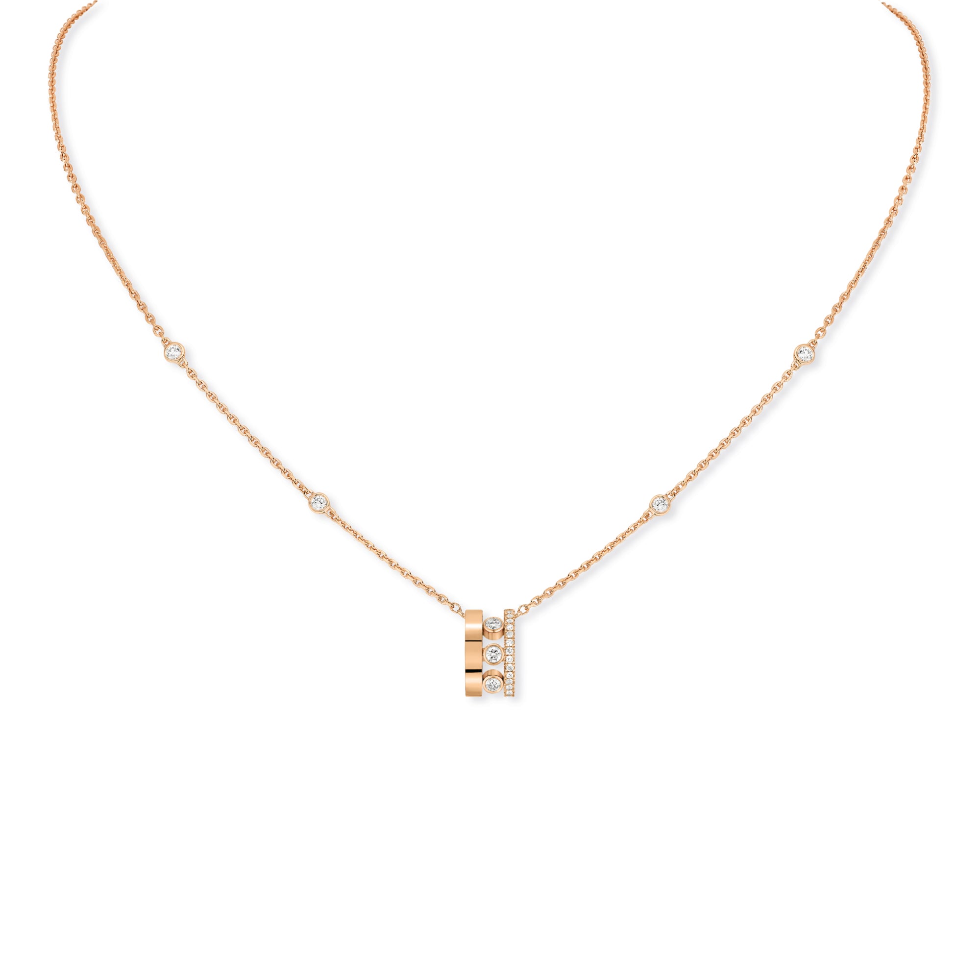 Messika Move Romane Halskette (07158-PG) aus Roségold mit Diamant
