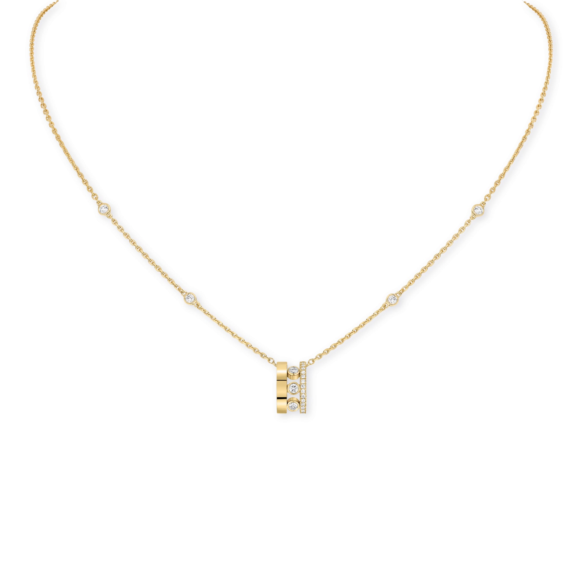 Messika Move Romane Halskette (07158-YG) aus Gelbgold mit Diamant