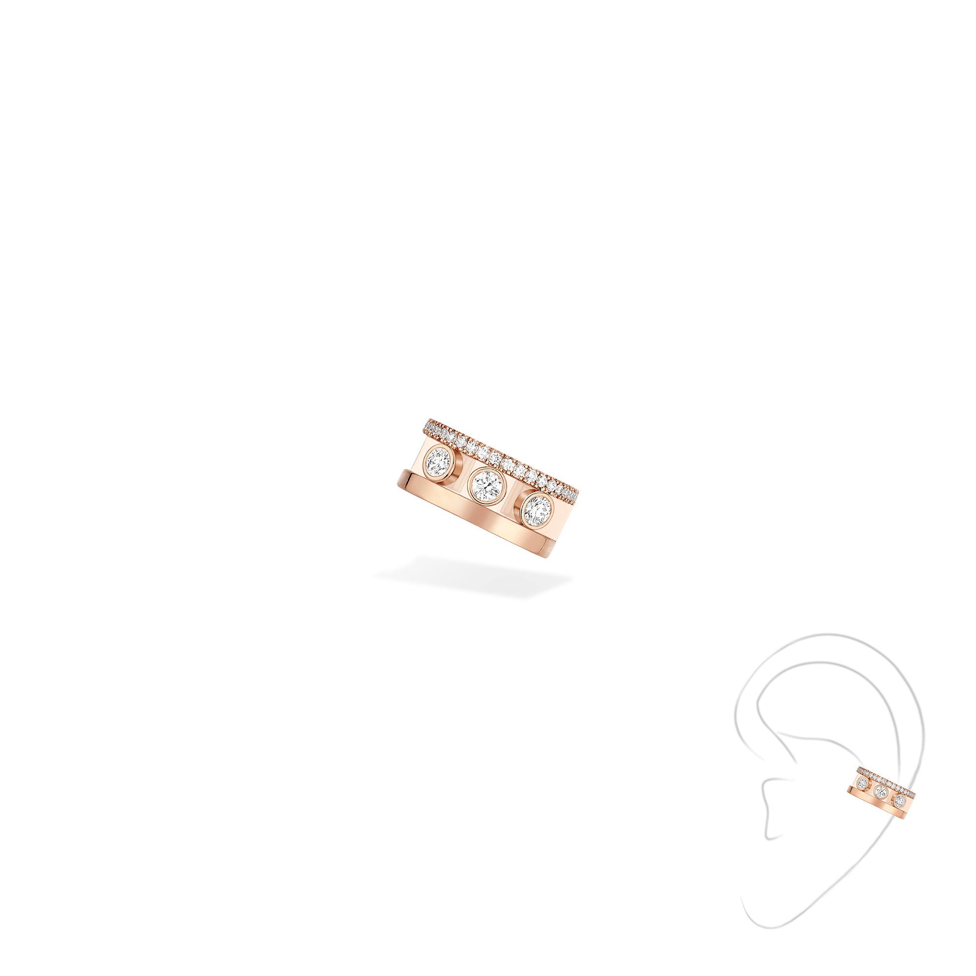 Messika Move Romane Ohrclip (10120-PG) aus Roségold mit Diamant