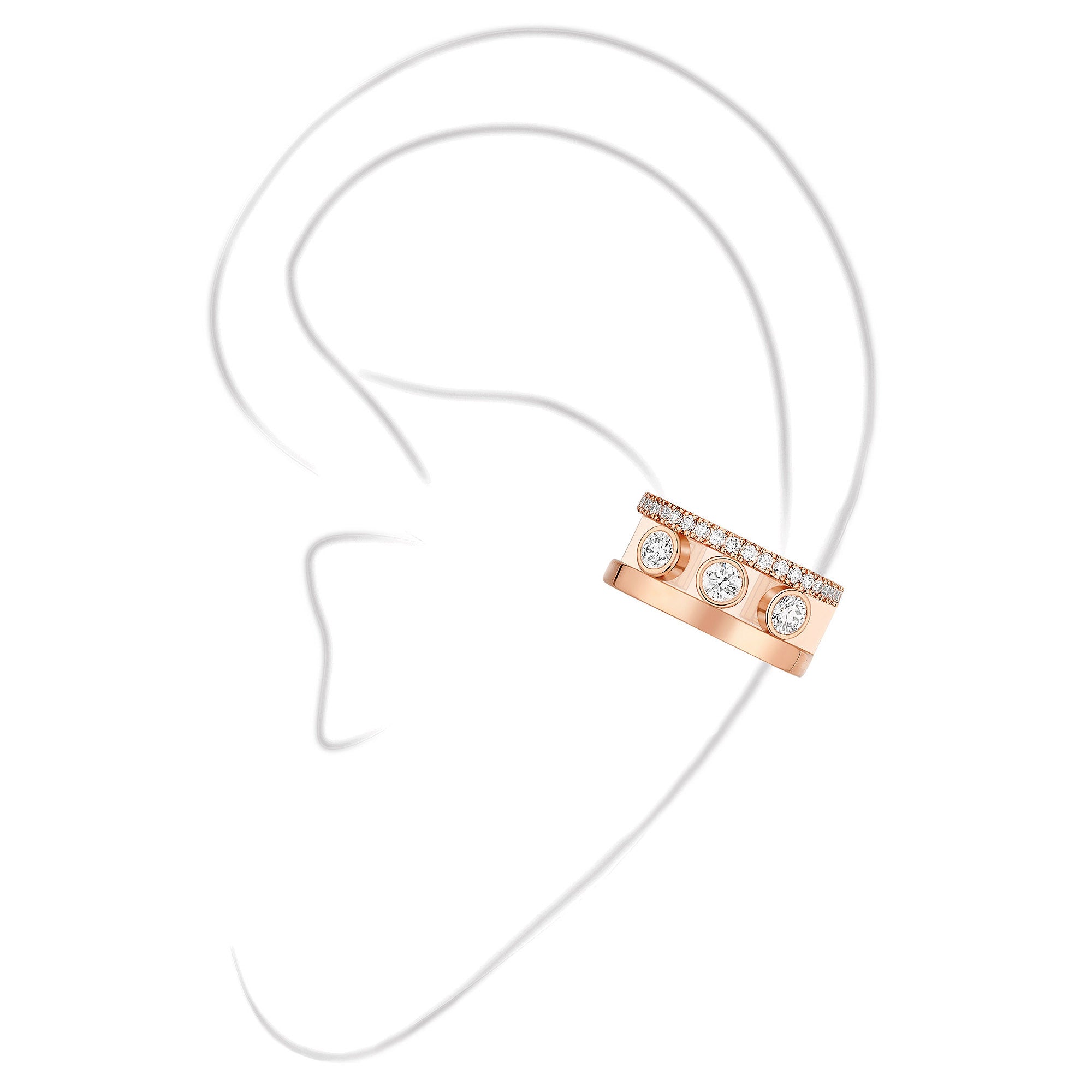 Messika Move Romane Ohrclip (10120-PG) aus Roségold mit Diamant