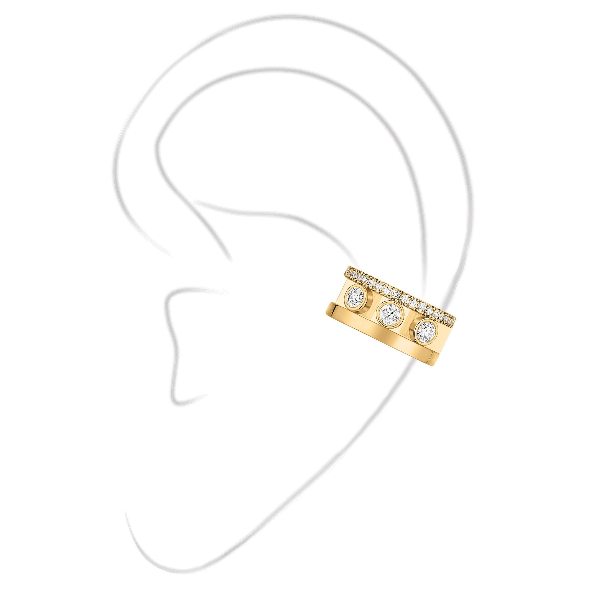 Messika Move Romane Ohrclip (10120-YG) aus Gelbgold mit Diamant