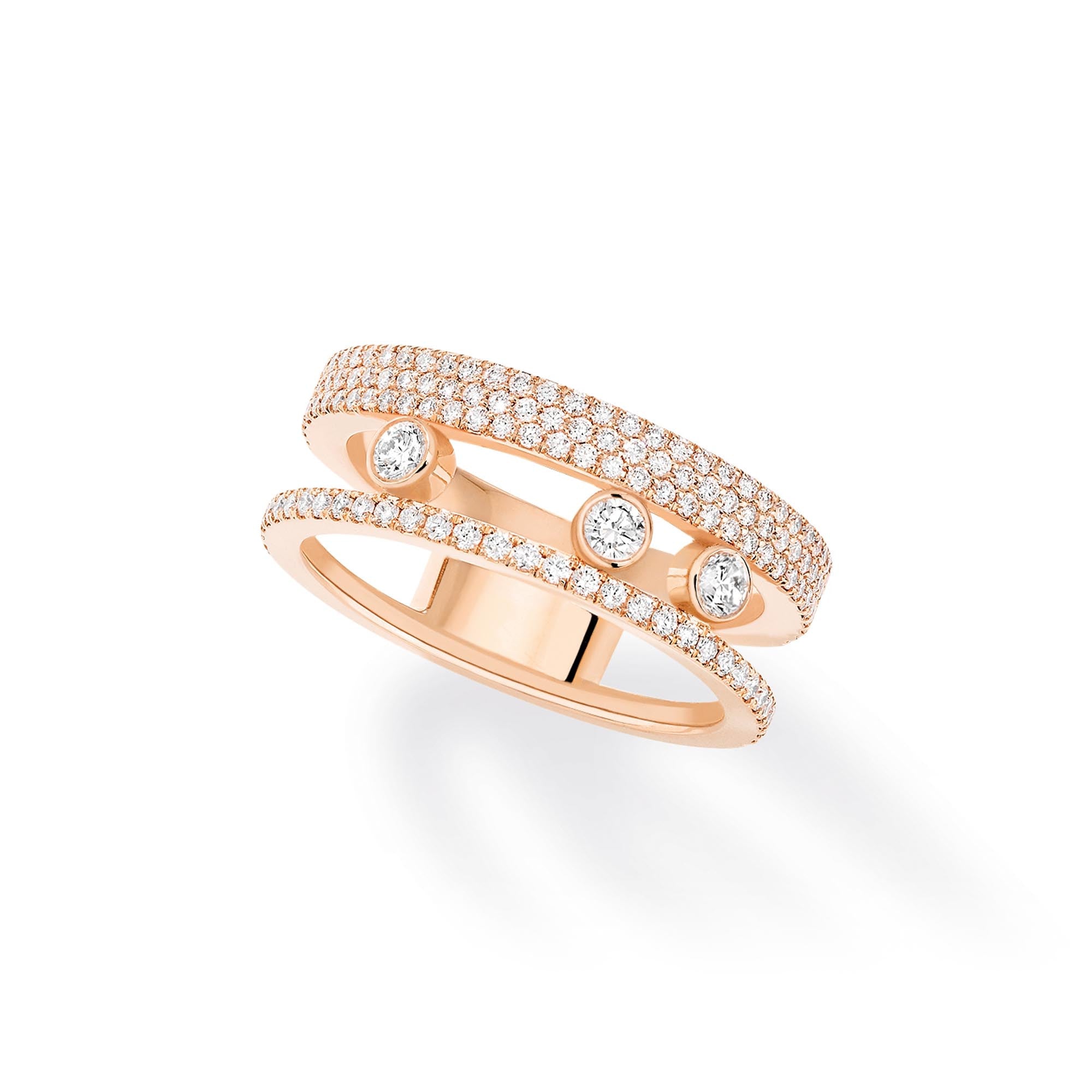 Messika Move Romane Pavée Ring (07128-PG) aus Roségold mit Diamant