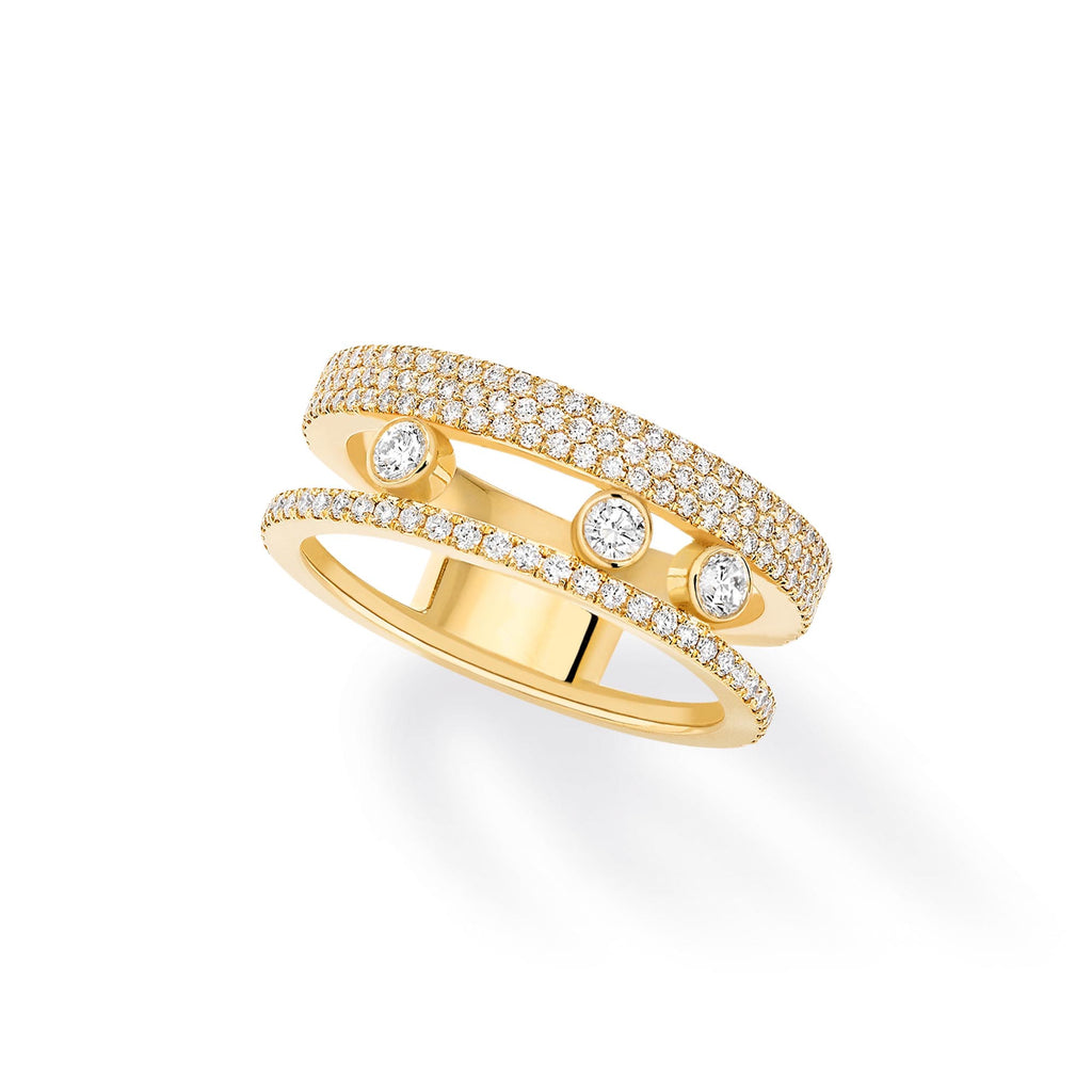 Messika Move Romane Pavée Ring (07128-YG) aus Gelbgold mit Diamant