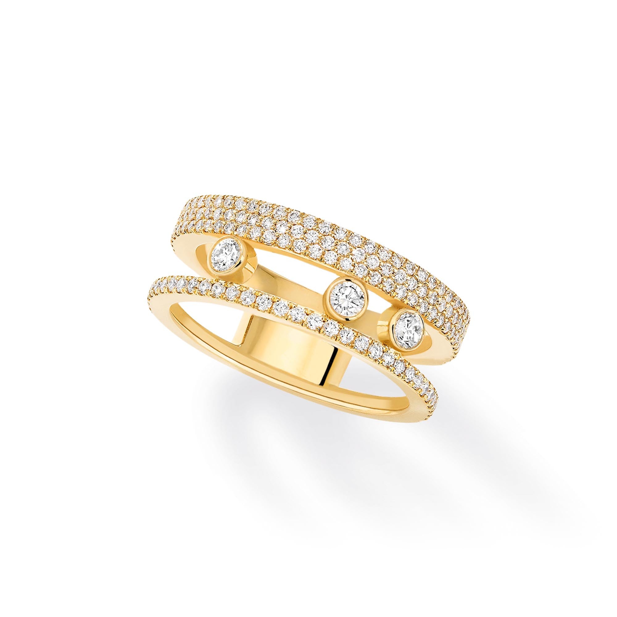 Messika Move Romane Pavée Ring (07128-YG) aus Gelbgold mit Diamant