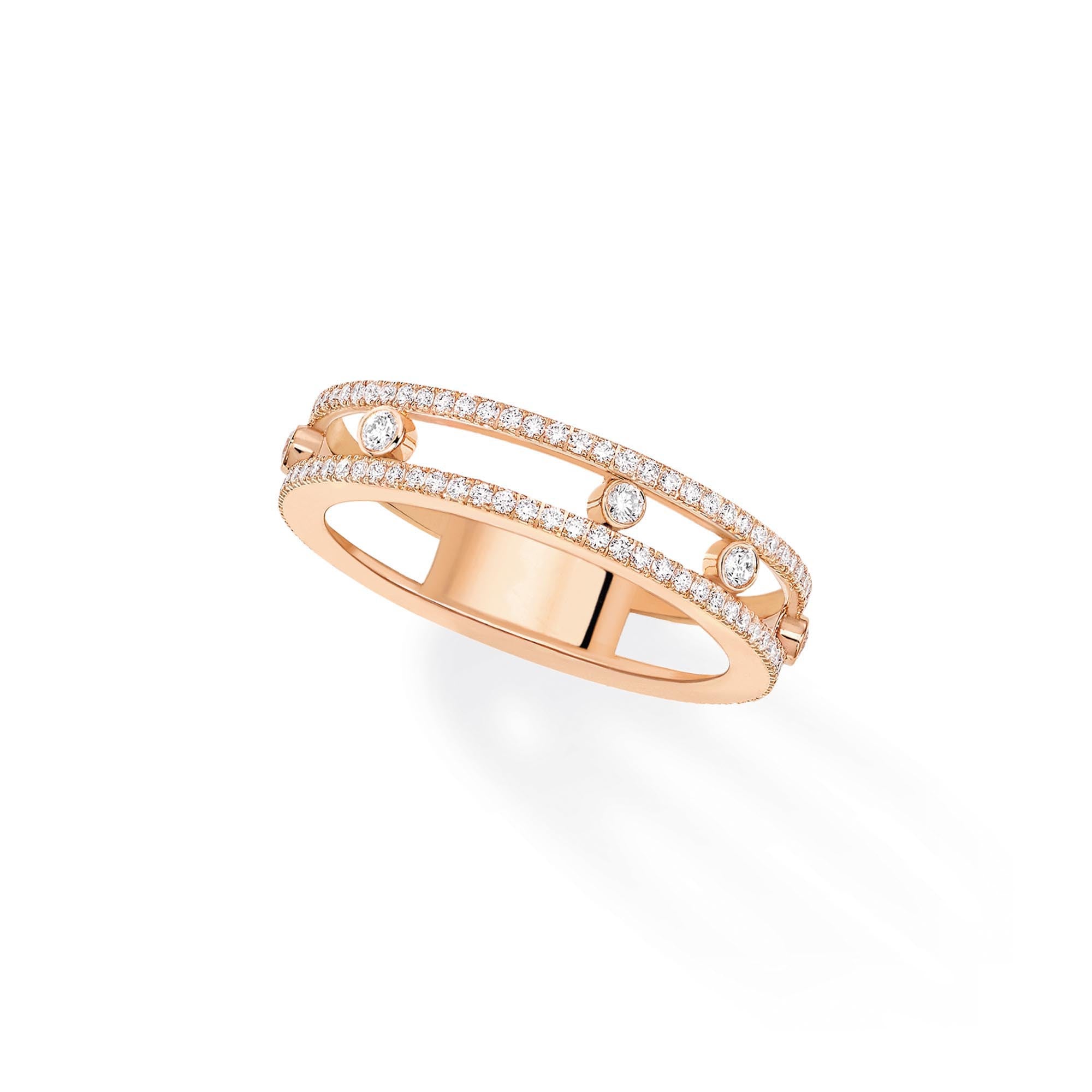 Messika Move Romane Ring (07080-PG) aus Tricolor-Gold mit Diamant