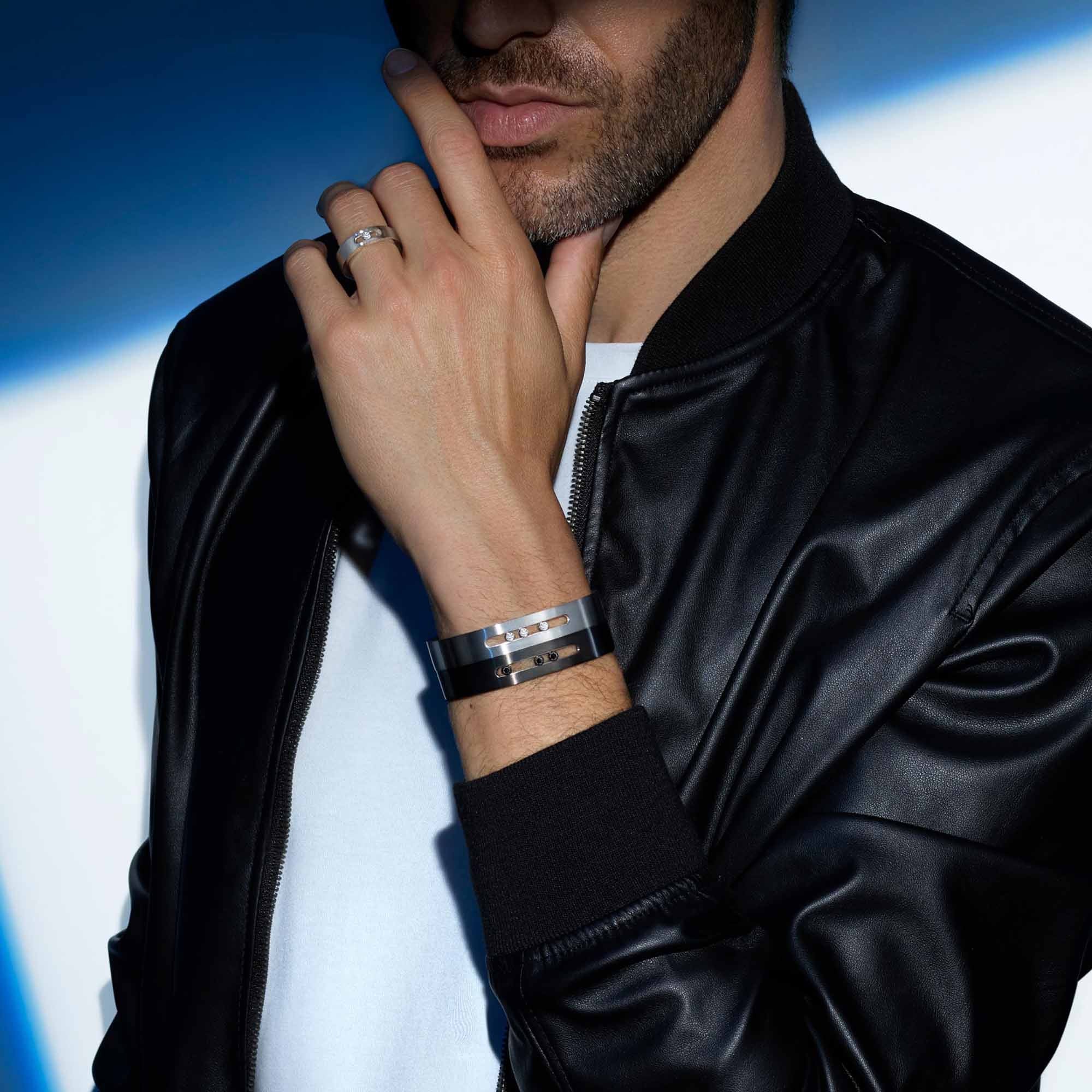 Messika Move Titanium Armreif (06549-TN) aus Titan mit Diamant