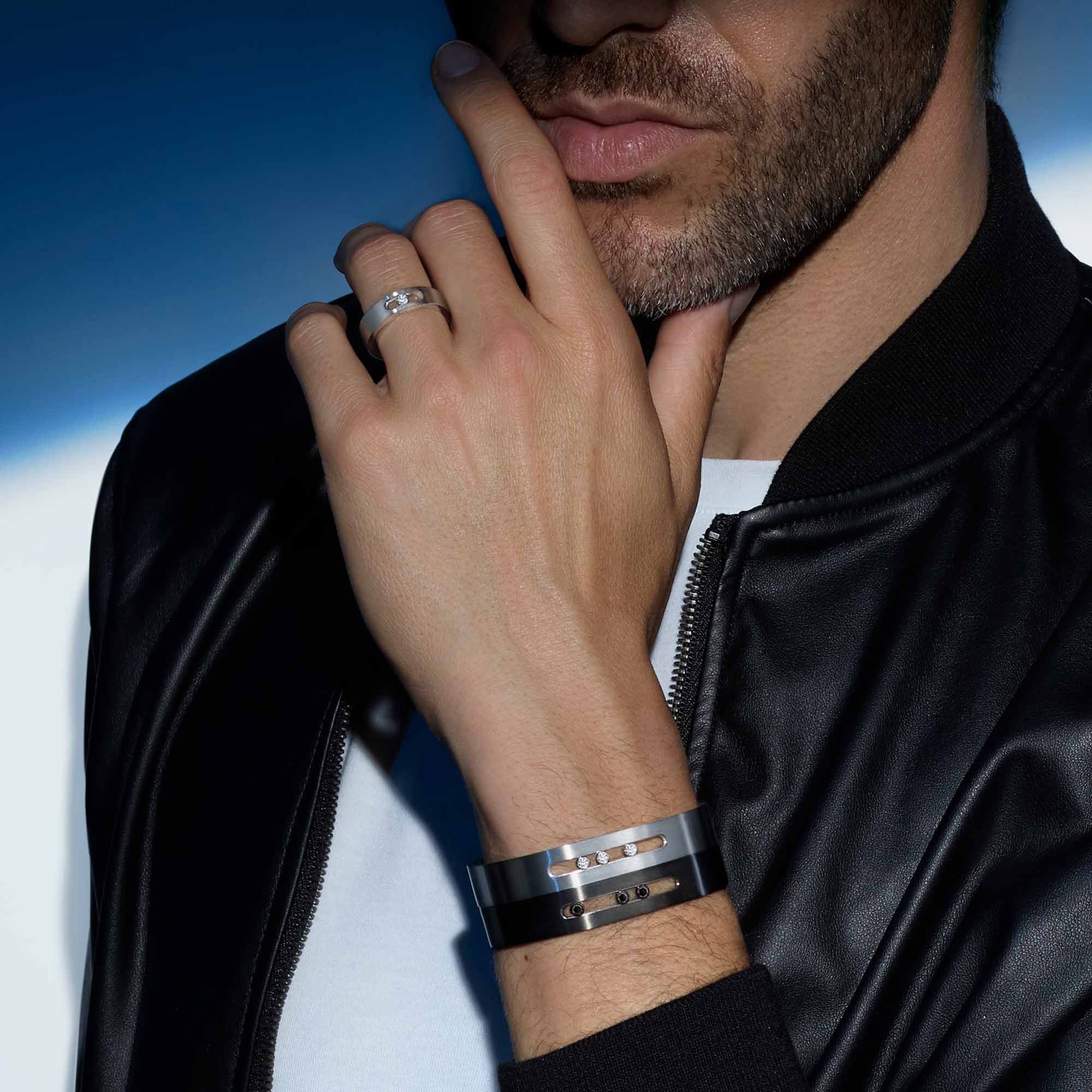 Messika Move Titanium Black PM Ring (07166-TN) aus Titan mit Diamant