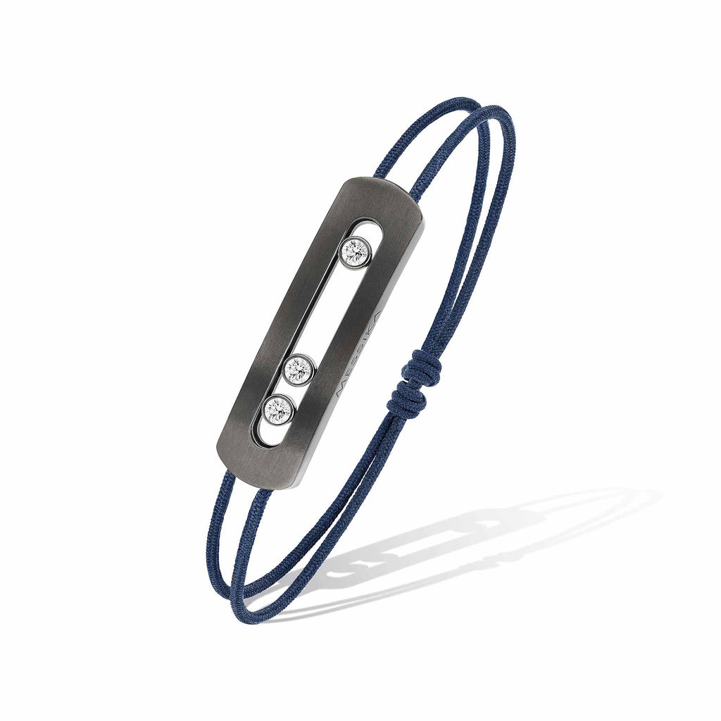 Messika Move Titanium Graphite Armband mit Schnur (10829-TG) aus Titan mit Diamant
