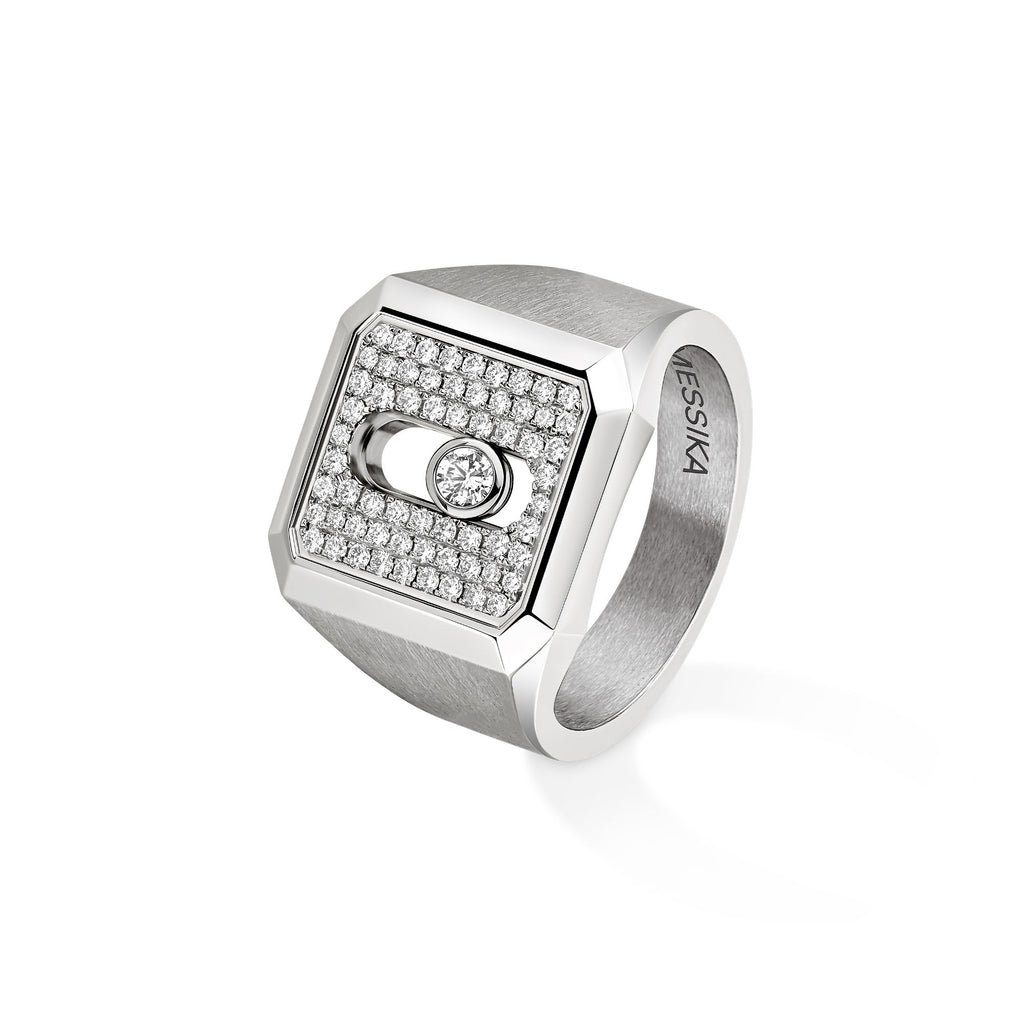 Messika Move Titanium Naturel Siegelring mit Diamanten (13832-TN) aus Titan mit Diamant