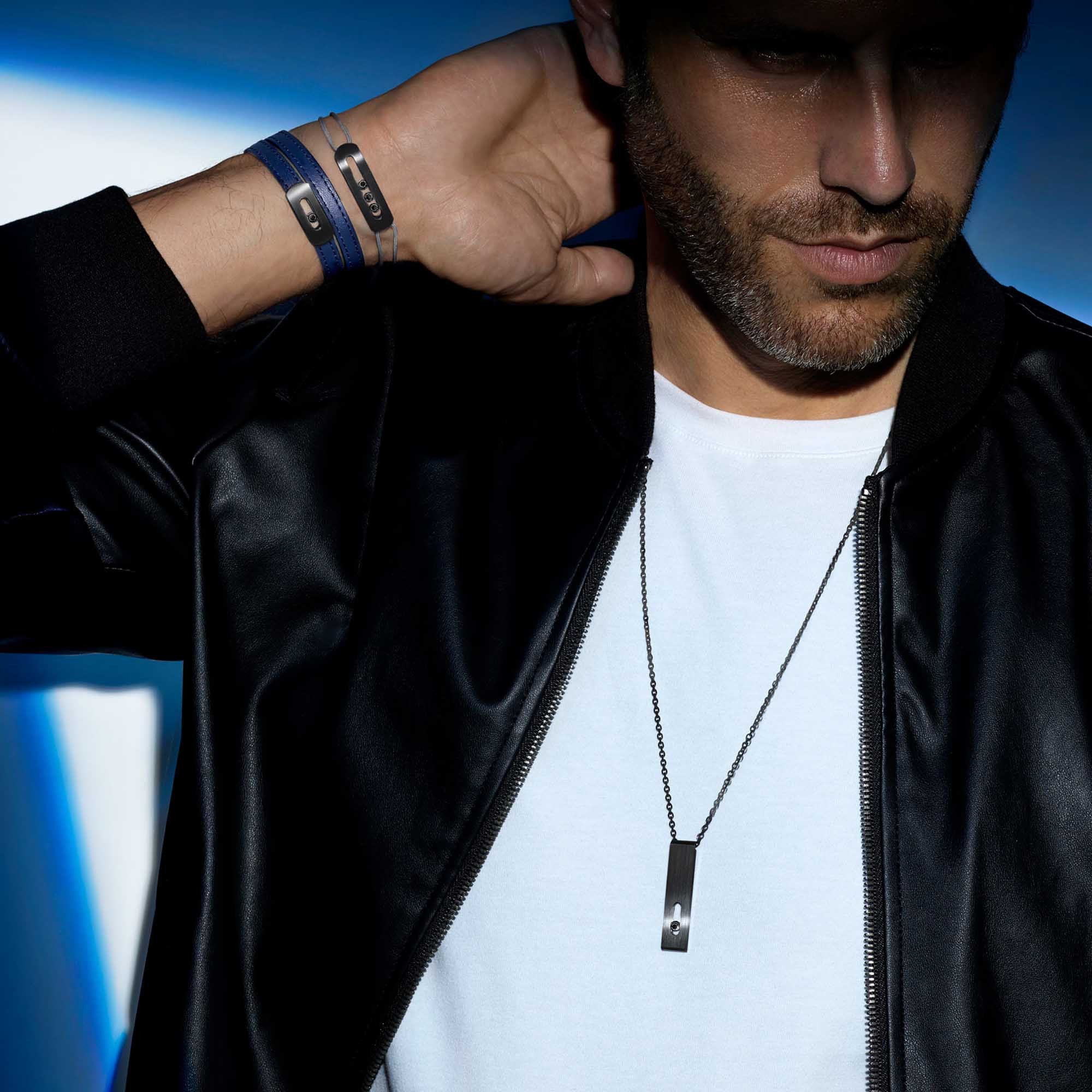 Messika Move Titanium Total Black Armband mit Schnur (10830-TB) aus Titan mit Diamant